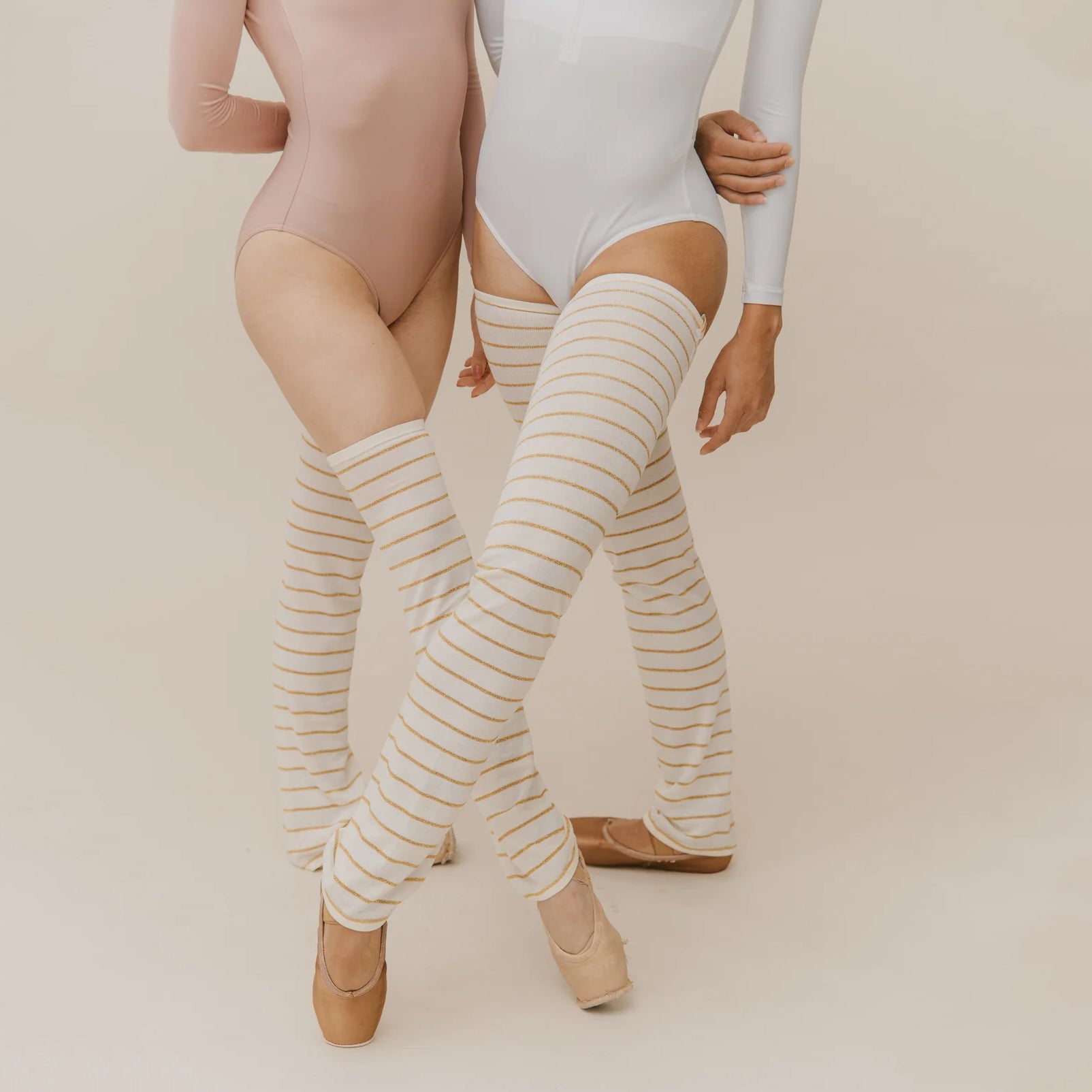 Boys & Girls Ivory Stripes Ballet Warm Up Socks