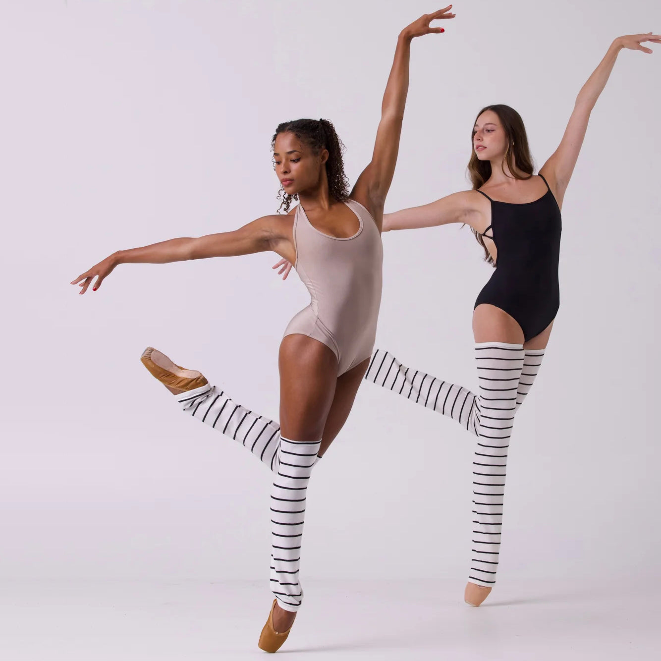 Boys & Girls White Stripes Ballet Warm Up Socks