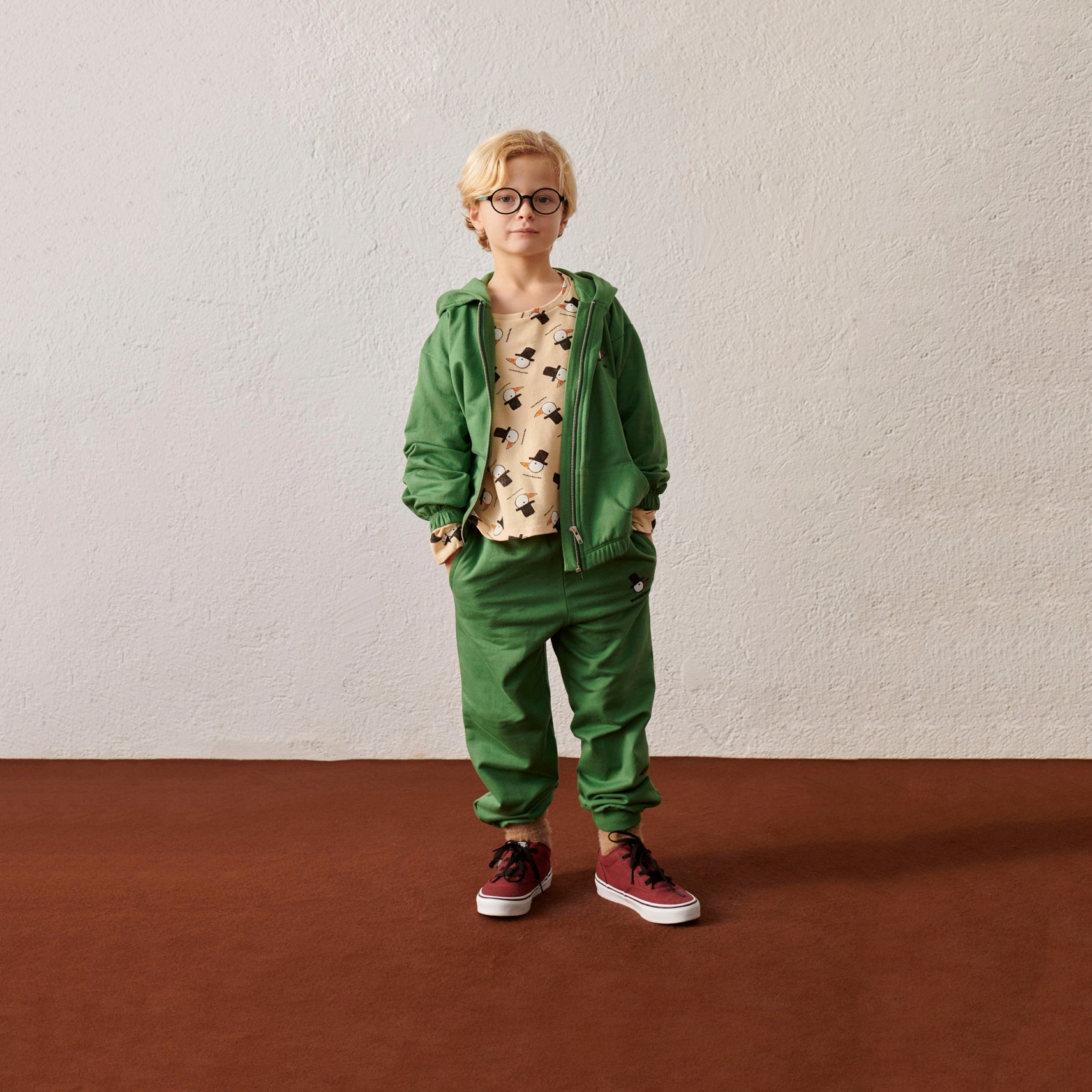 Boys & Girls Green Cotton Trousers