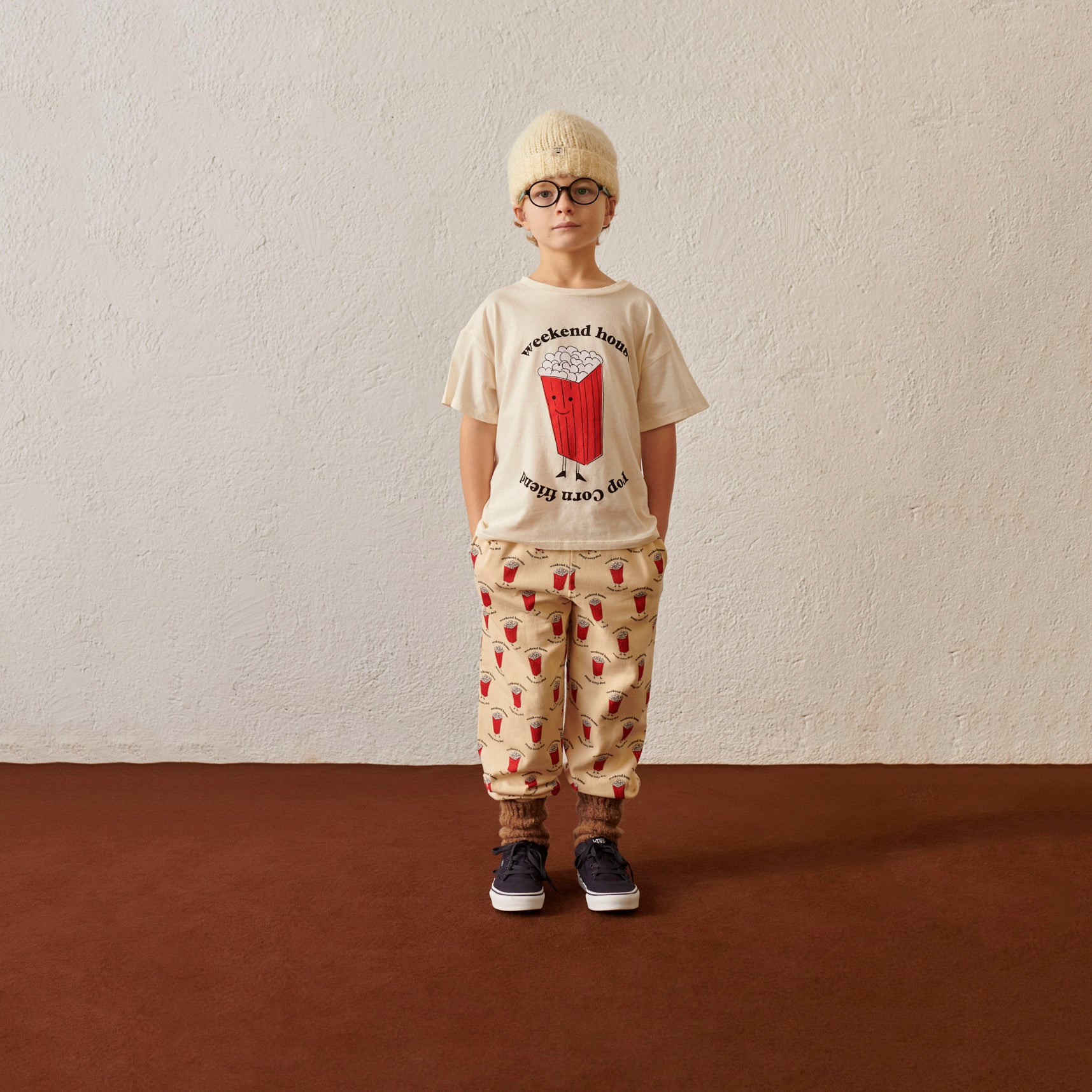 Boys & Girls White Printed Cotton T-Shirt