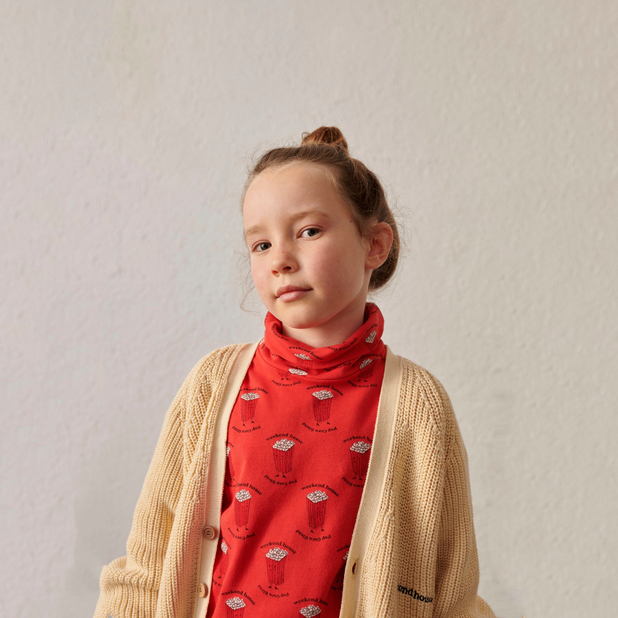 Boys & Girls Red Printed Cotton Sweatshirt