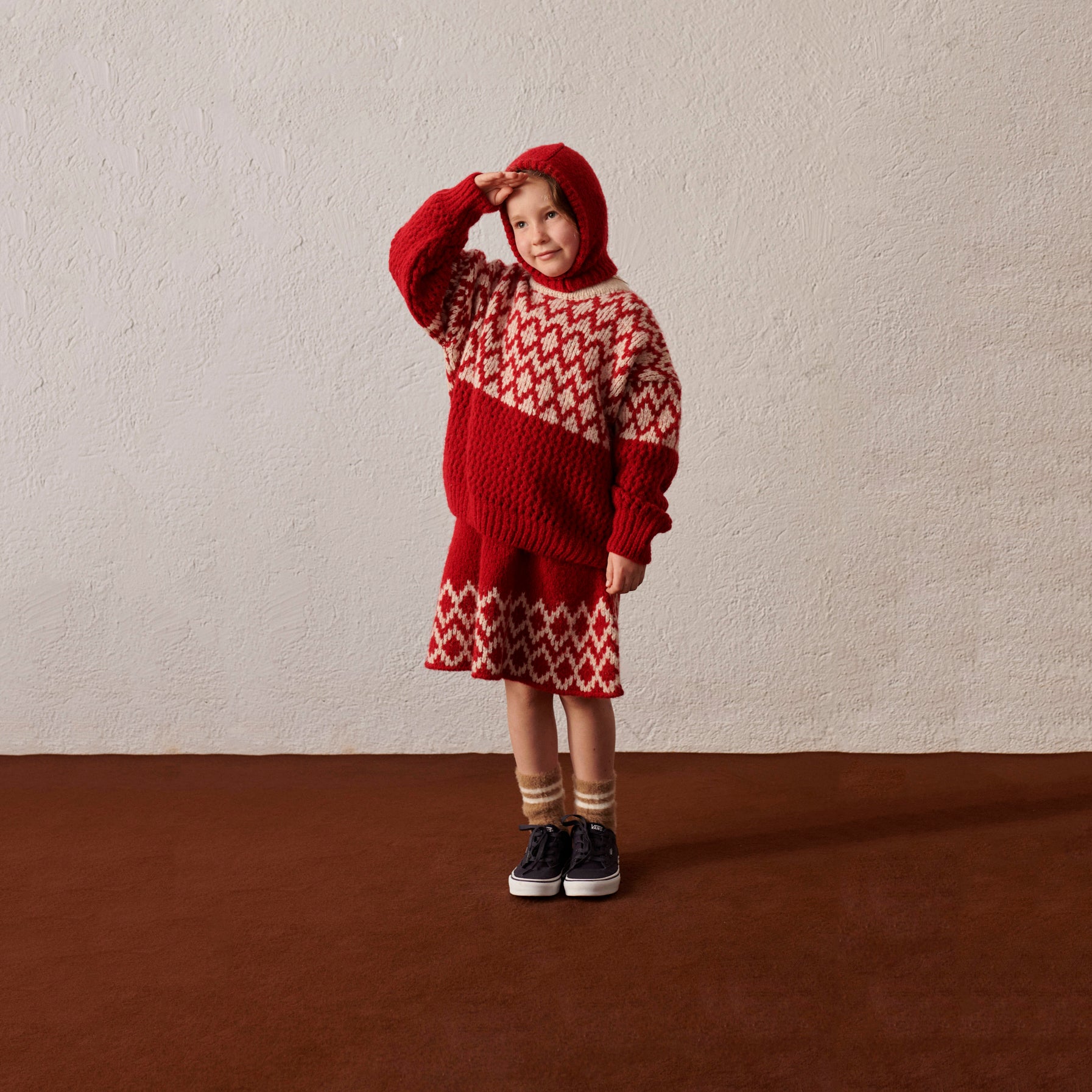 Girls Red Wool Skirt