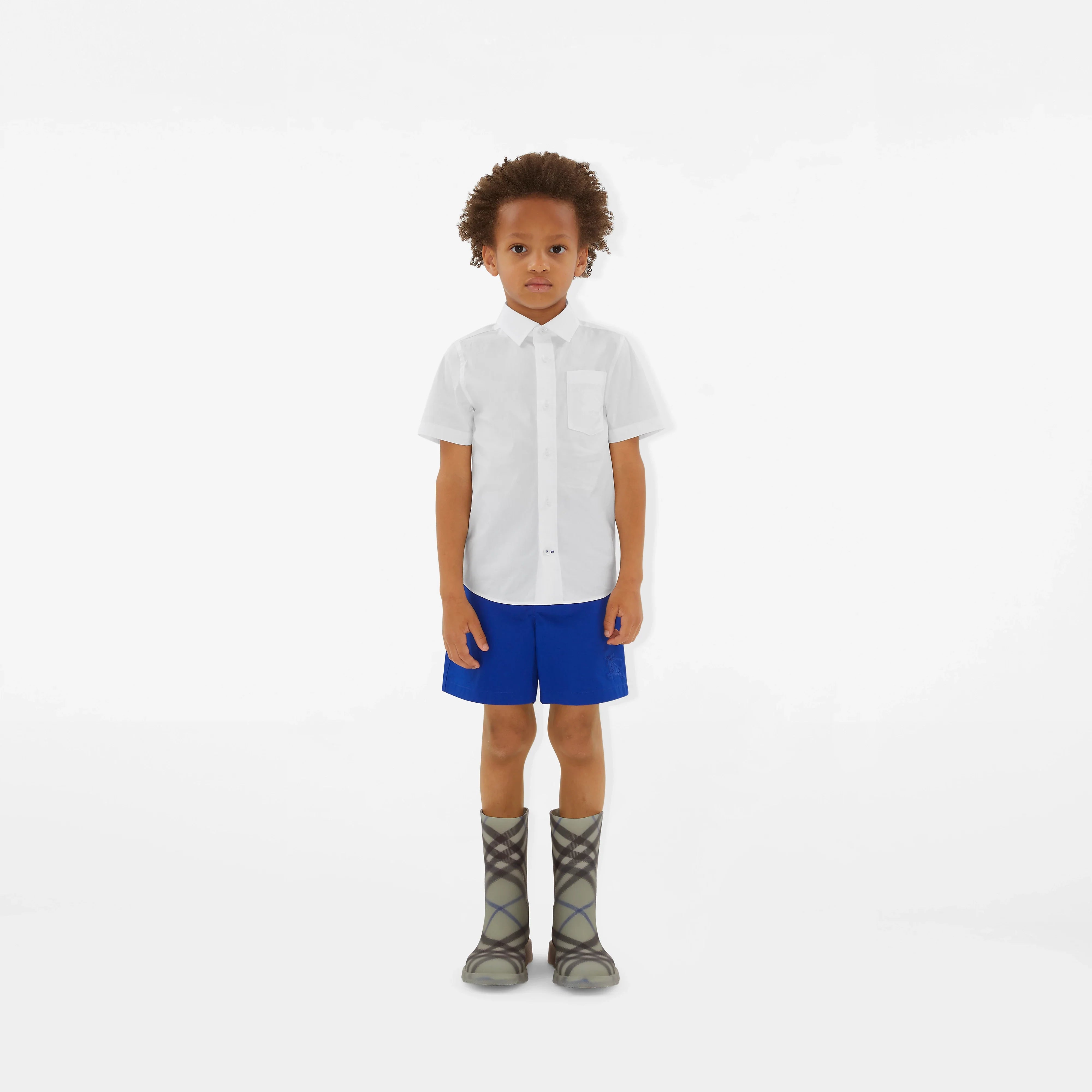 Boys Embroidered Logo Owen Shirt in White