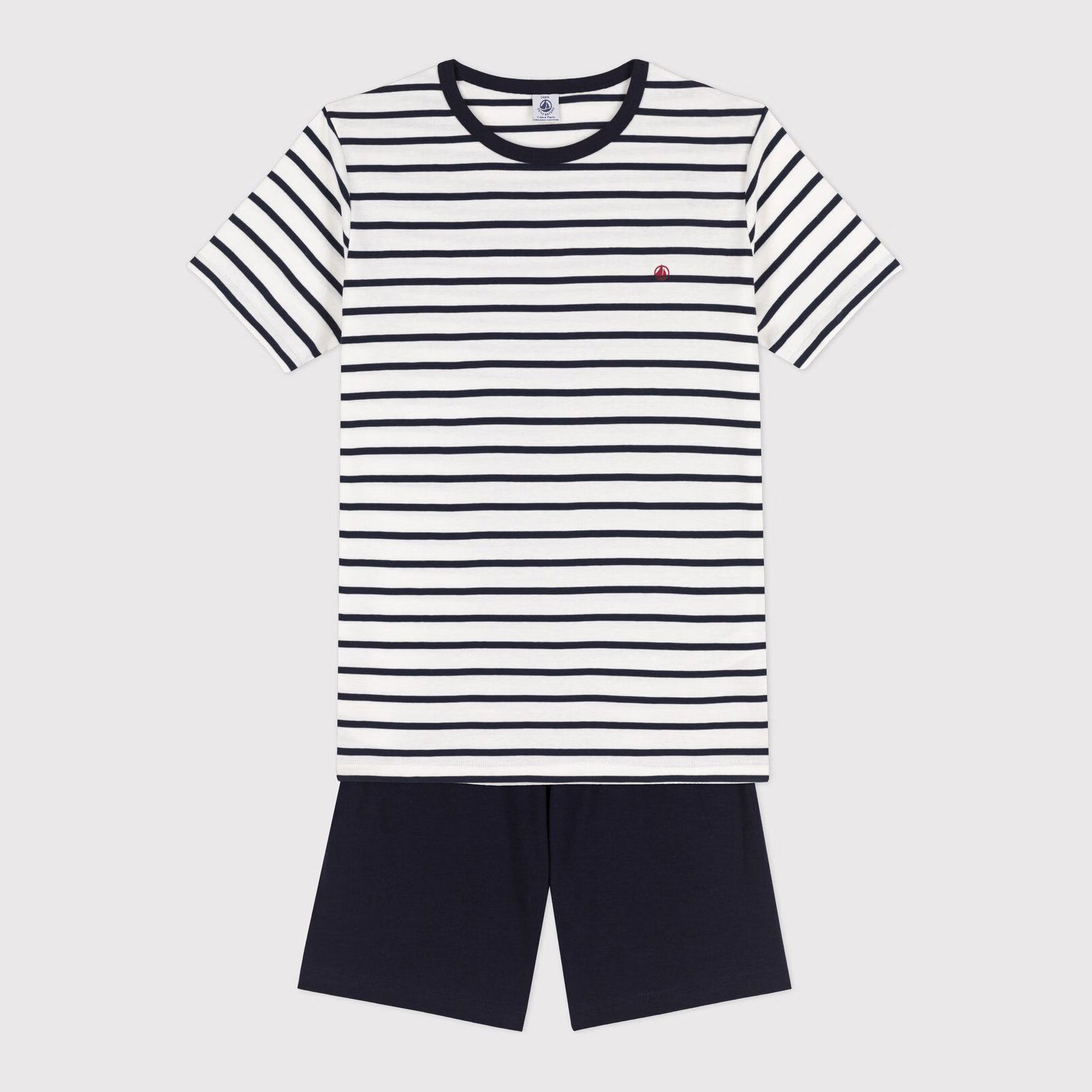 Boys Navy Stripes Cotton Nightwear Set