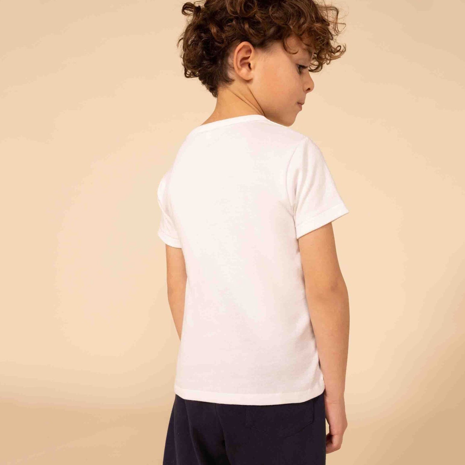 Boys White Cotton T-Shirt Set(2 Pack)