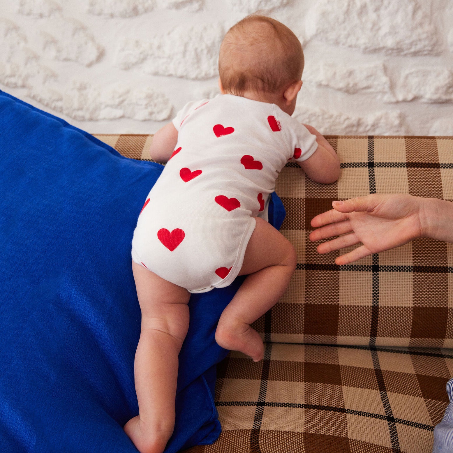 Baby Boys & Girls White Heart Cotton Babysuit Set(3 Pack)