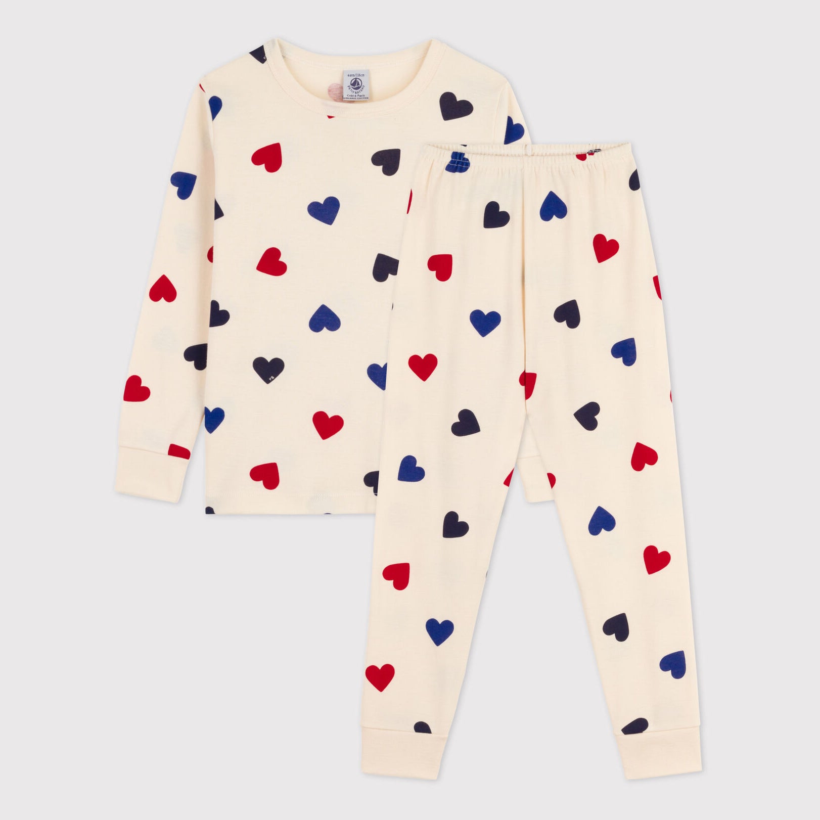 Girls Multicolor Heart Cotton Nightwear Set