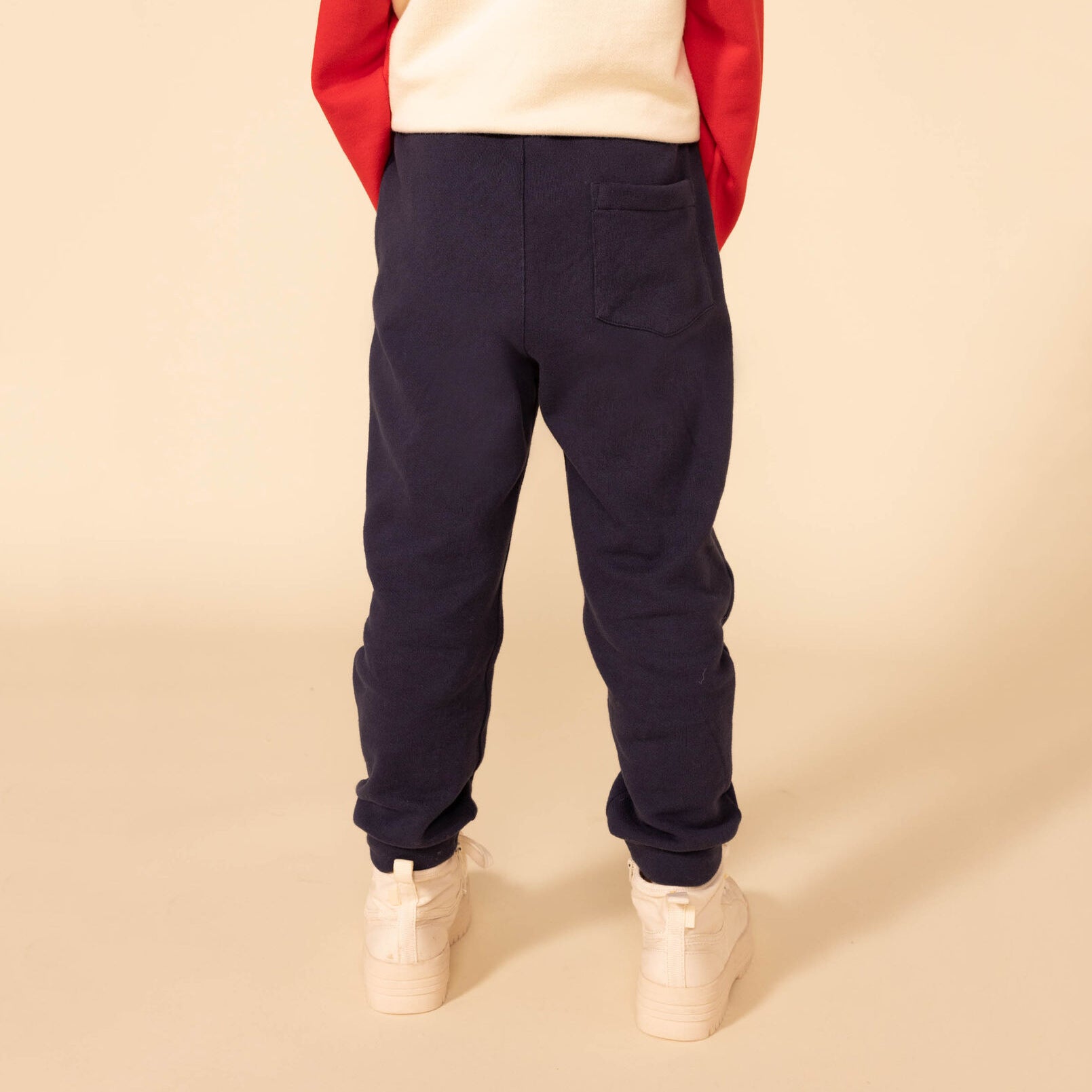 Boys Navy Logo Cotton Trousers