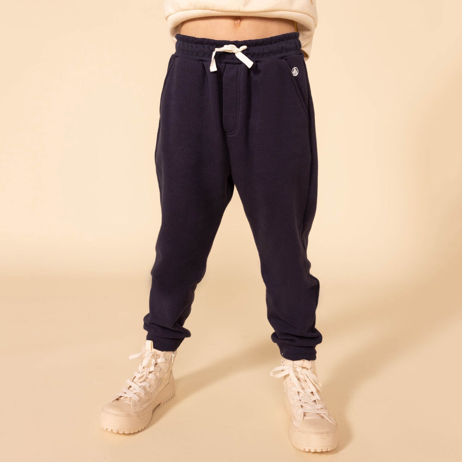 Boys Navy Cotton Trousers