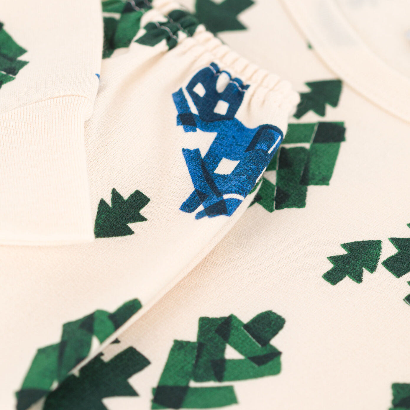 Boys White Printed Cotton Nightwear Set