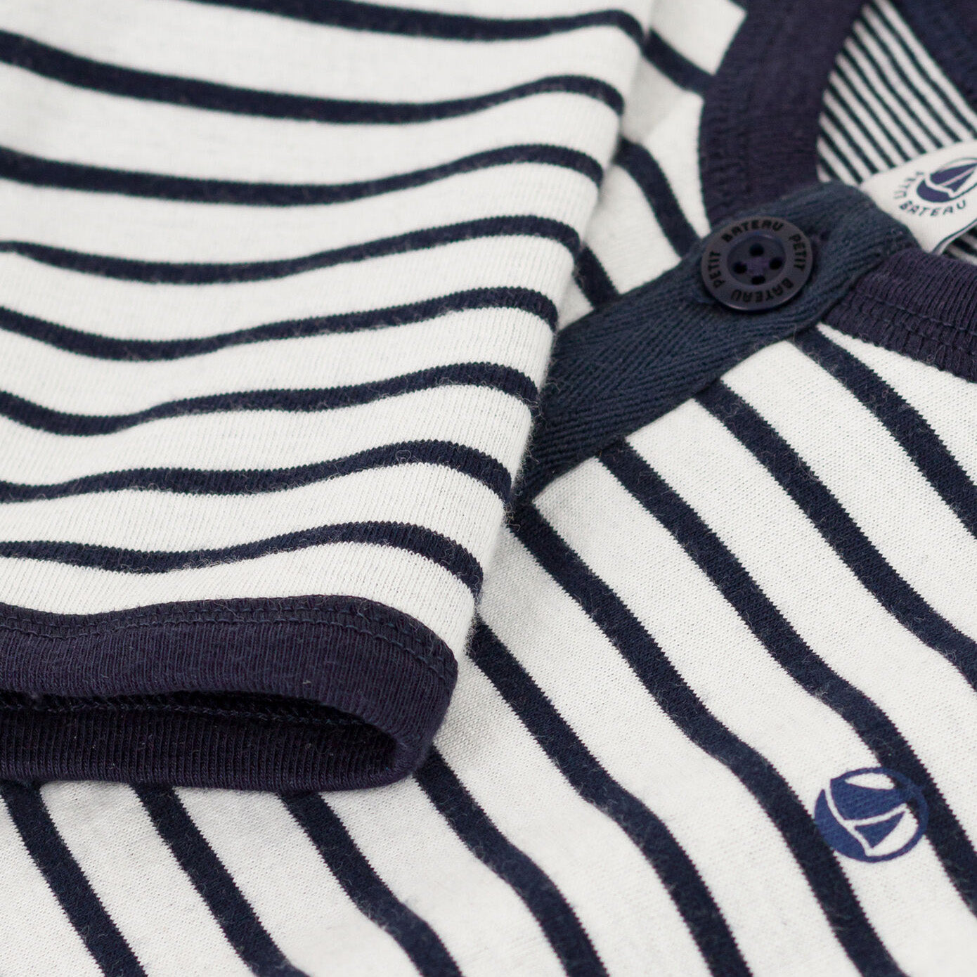 Baby Boys Blue Stripes Cotton Babysuit