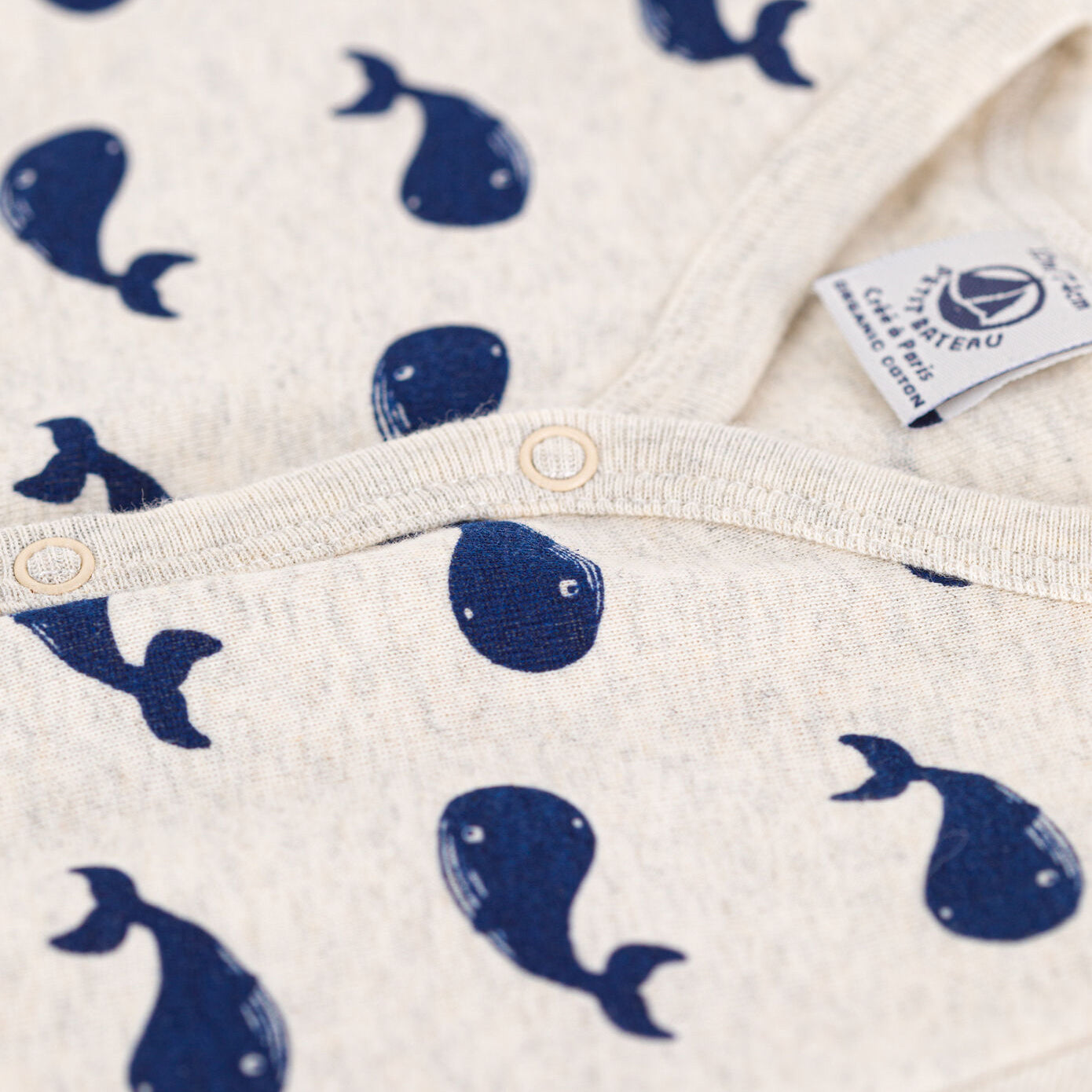 Baby Boys Grey Printed Cotton Babysuit