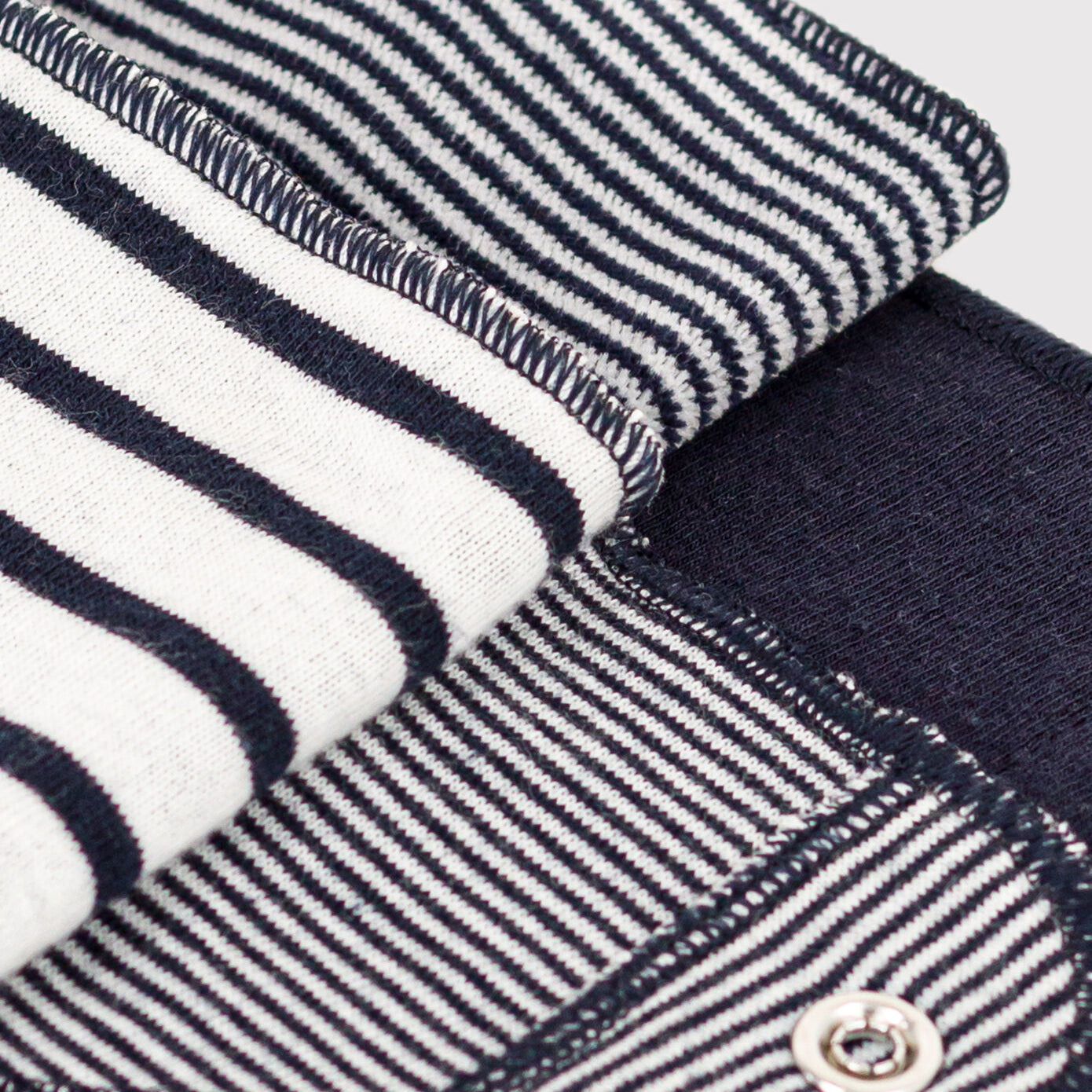 Baby Boys & Girls Black Stripes Cotton Bib Set(2 Pack)