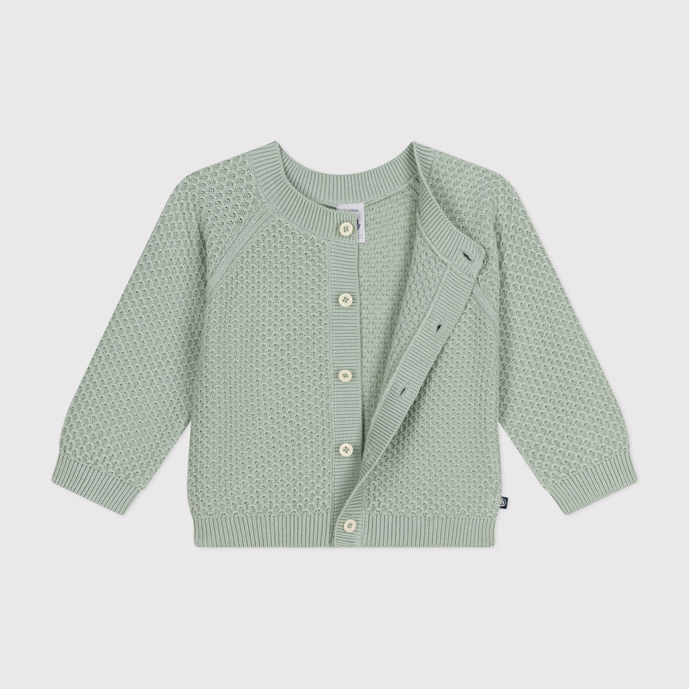 Baby Boys & Girls Green Cotton Cardigan