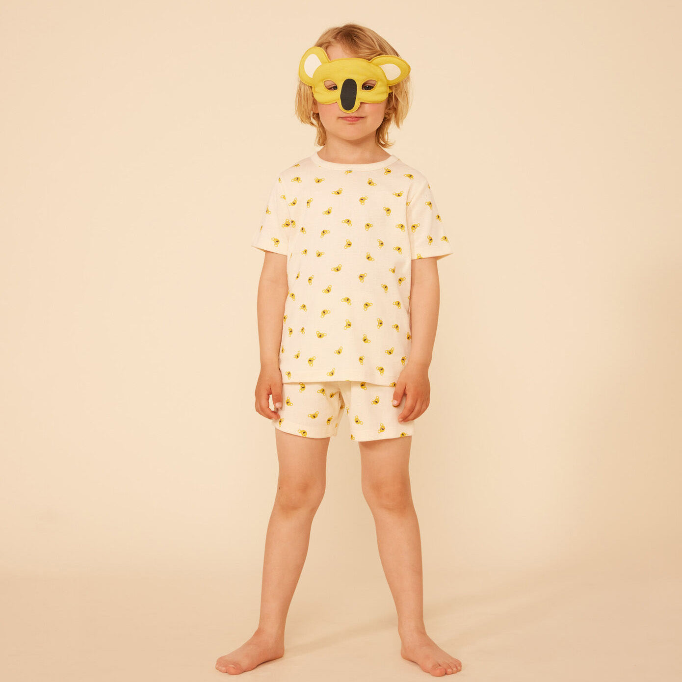 Boys & Girls Cream Printed Cotton Nightwear Set