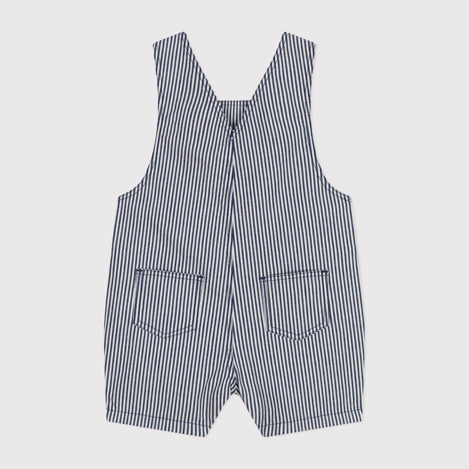 Baby Boys & Girls Blue Stripes Cotton Jumpsuit