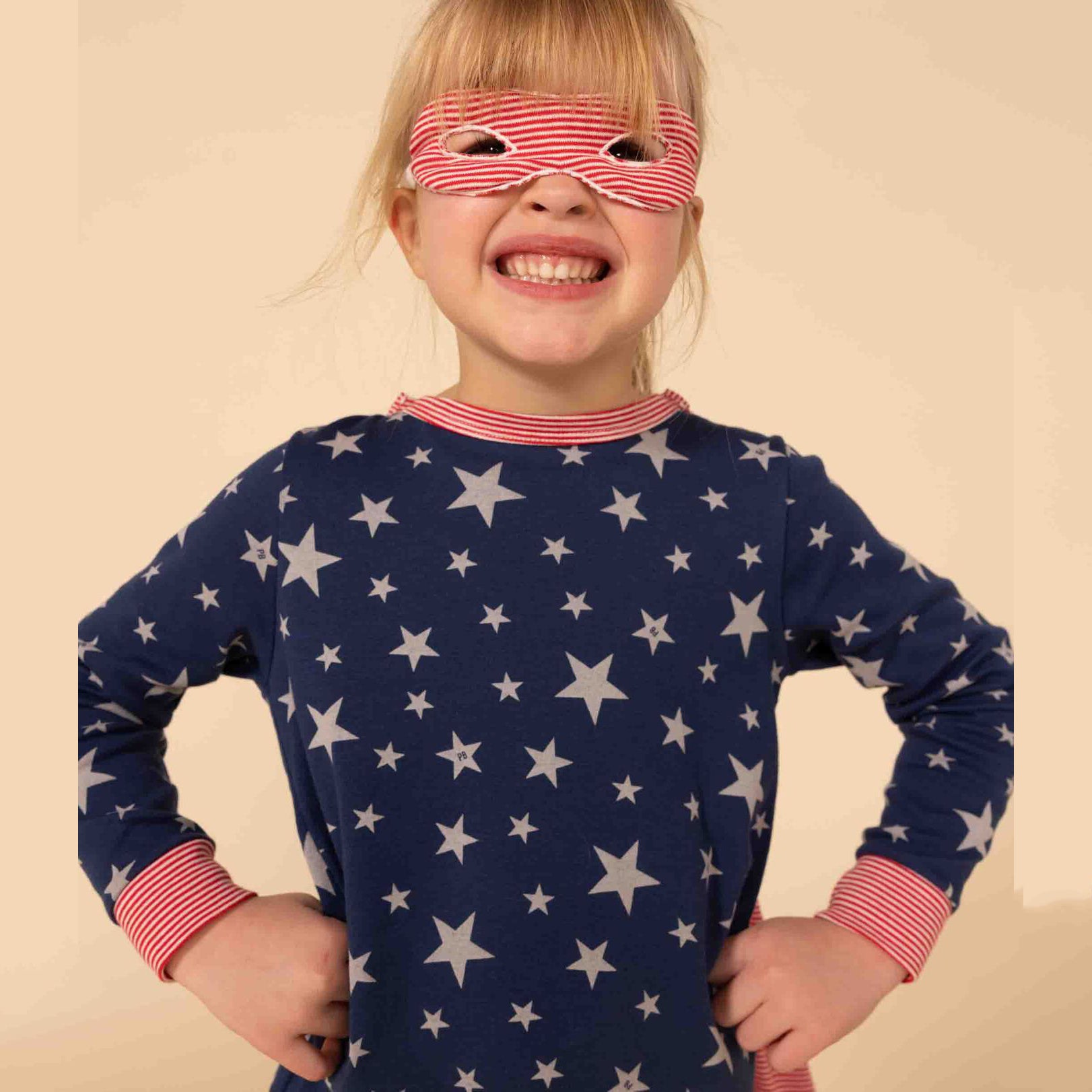 Boys & Girls Navy Star Cotton Nightwear Set