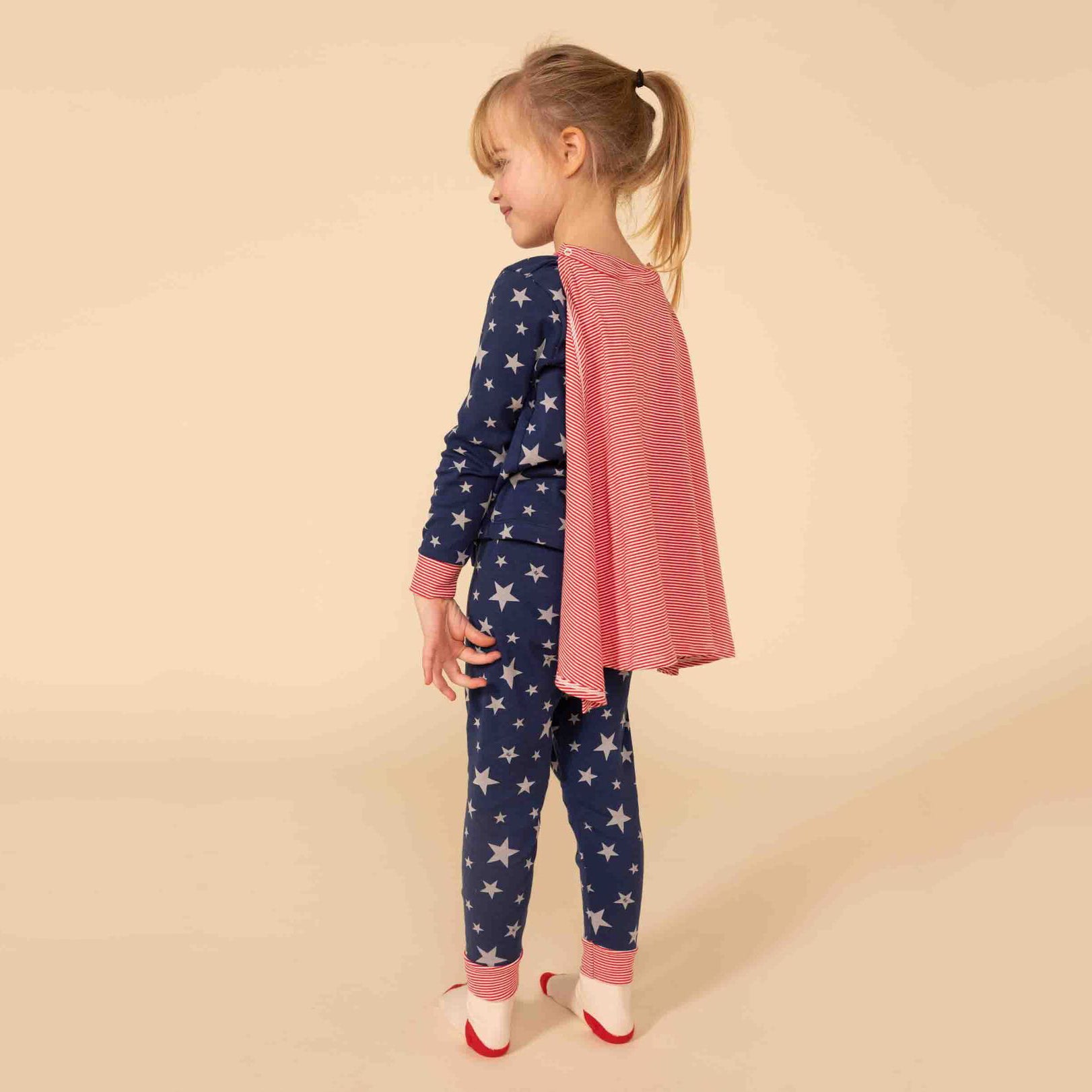 Boys & Girls Navy Star Cotton Nightwear Set