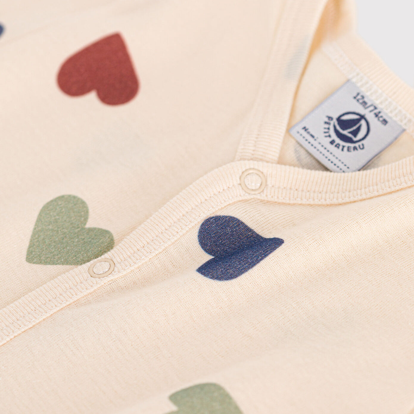 Baby Boys & Girls Ivory Heart Cotton Babysuit