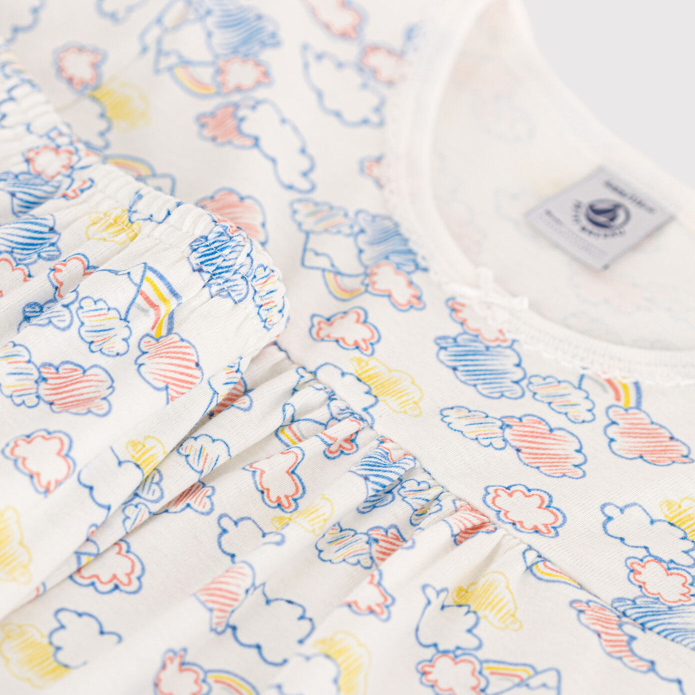 Boys & Girls White Cotton Nightwear Set