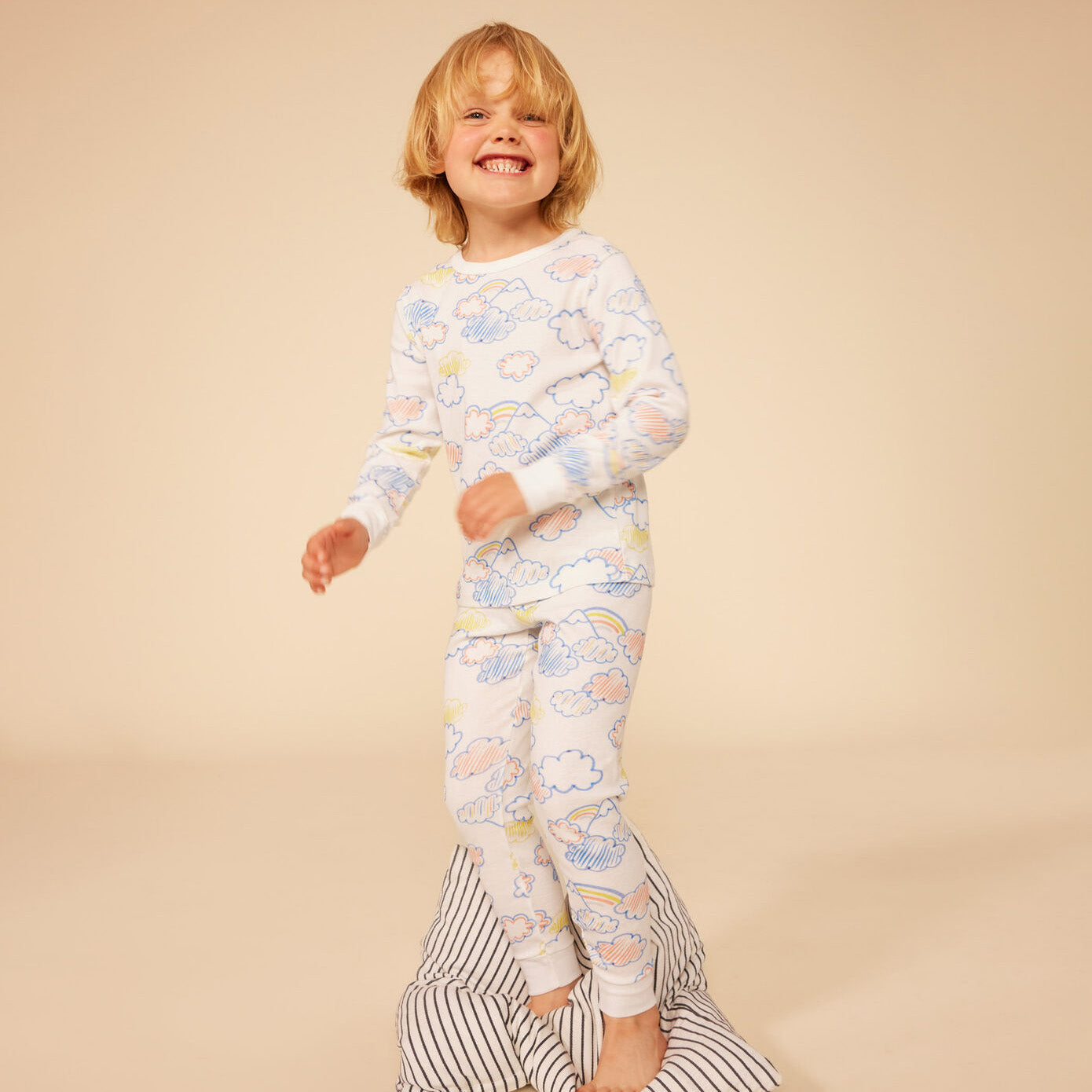 Boys & Girls White Cotton Nightwear Set