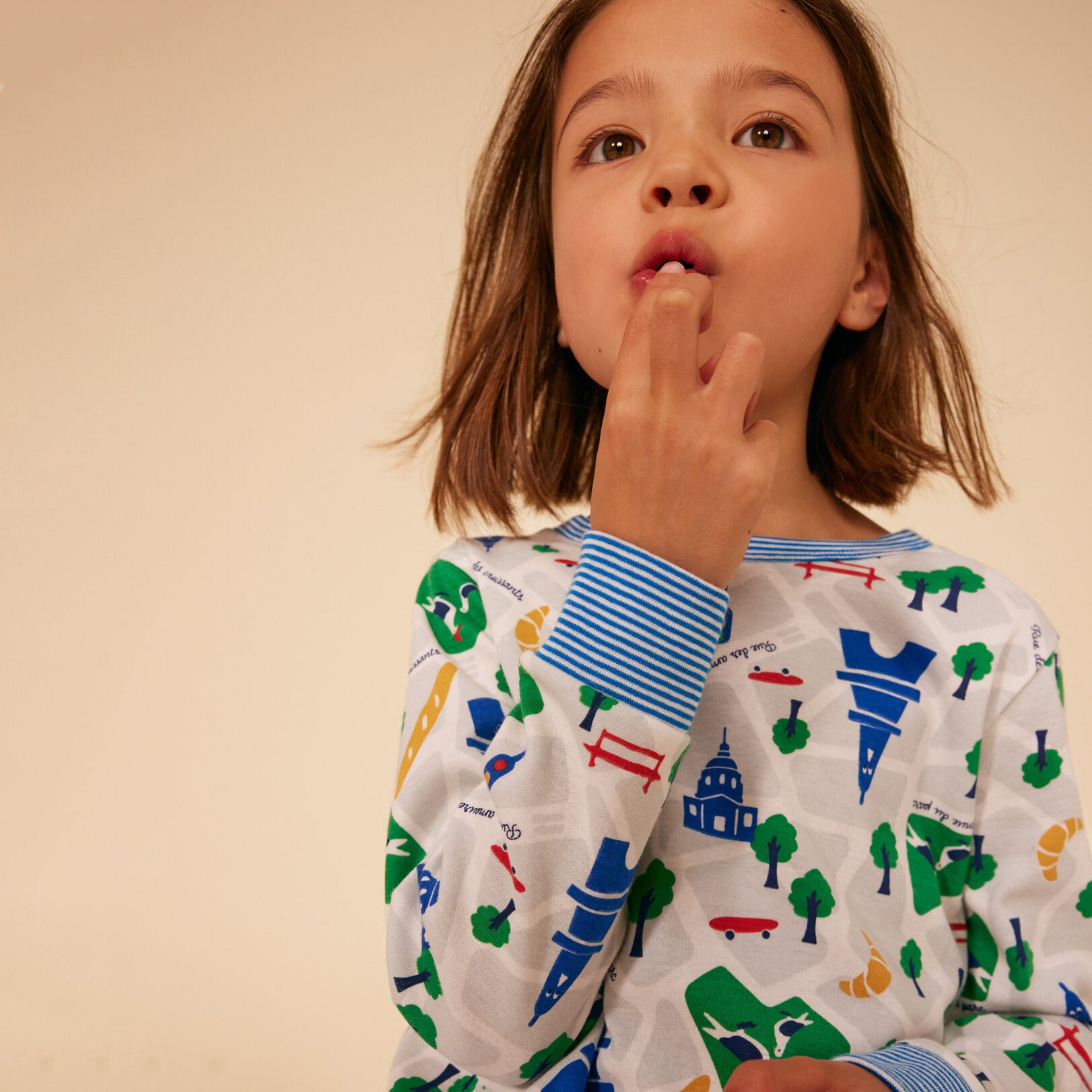 Boys & Girls Green Printed Cotton Nightwear Set