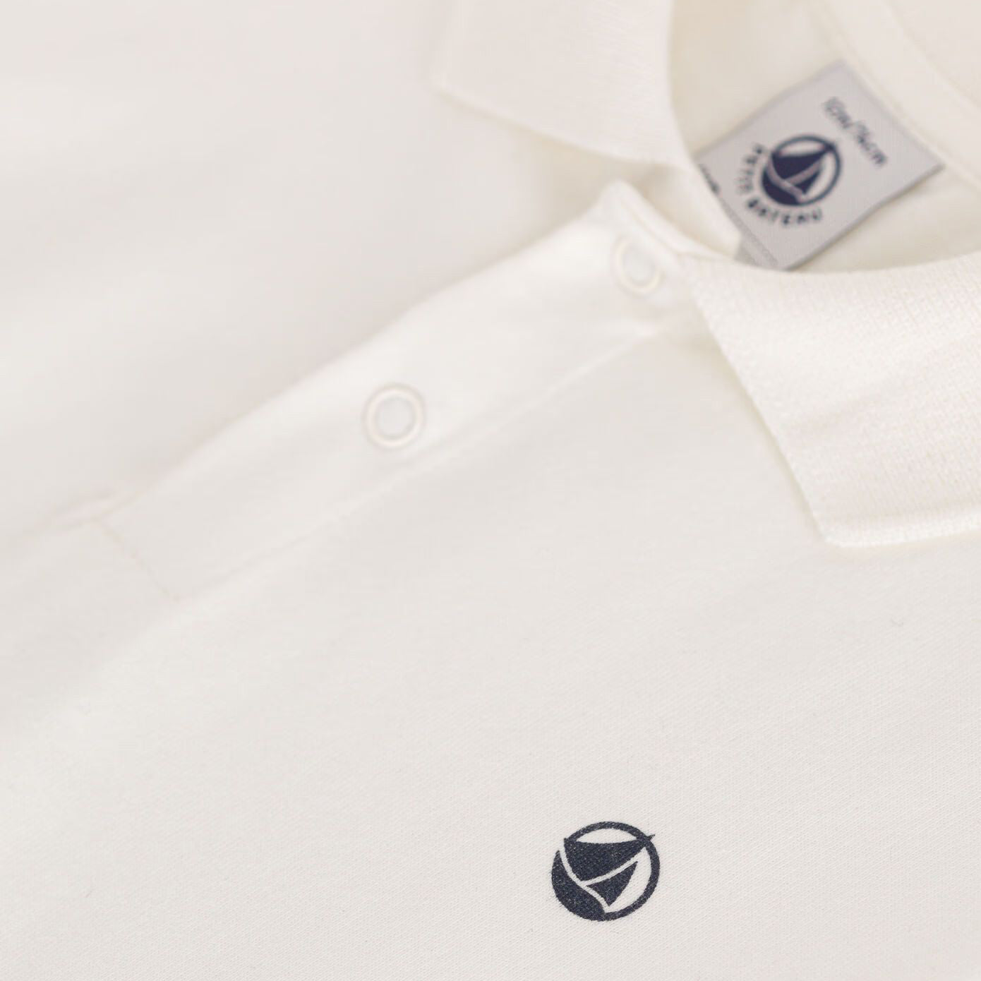 Baby Boys Ivory Logo Embroidery Cotton T-Shirt