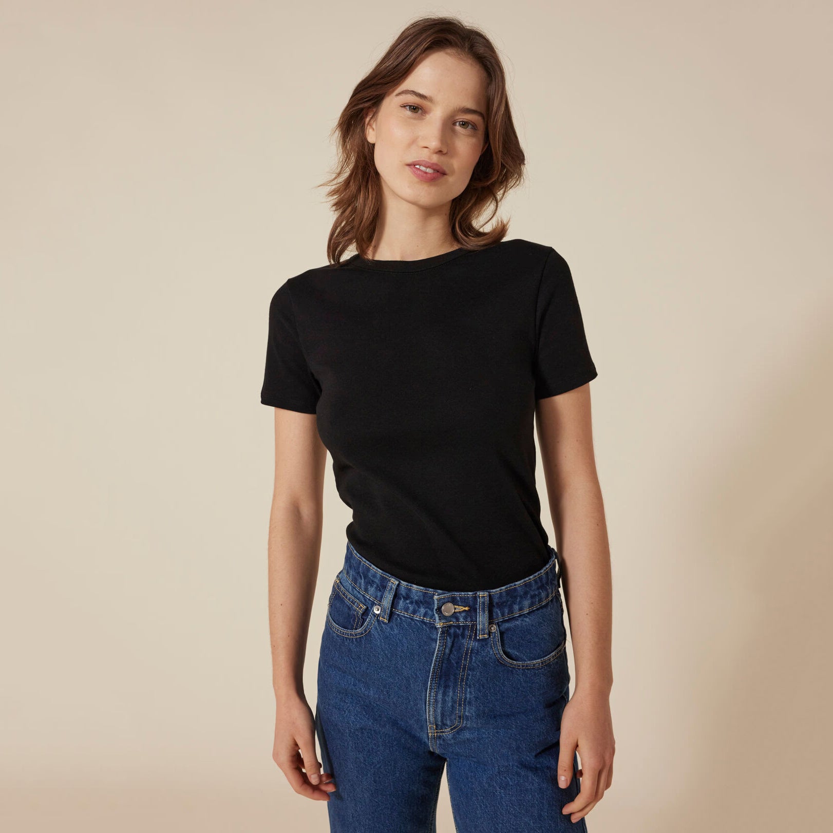 Women Black Cotton T-Shirt