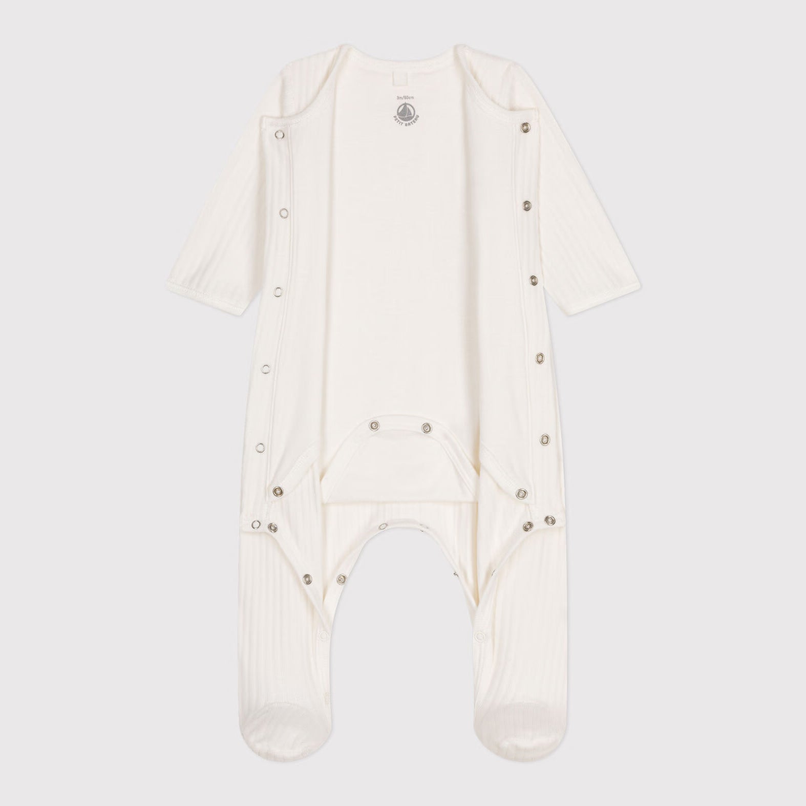 Baby Boys & Girls White Cotton Babysuit