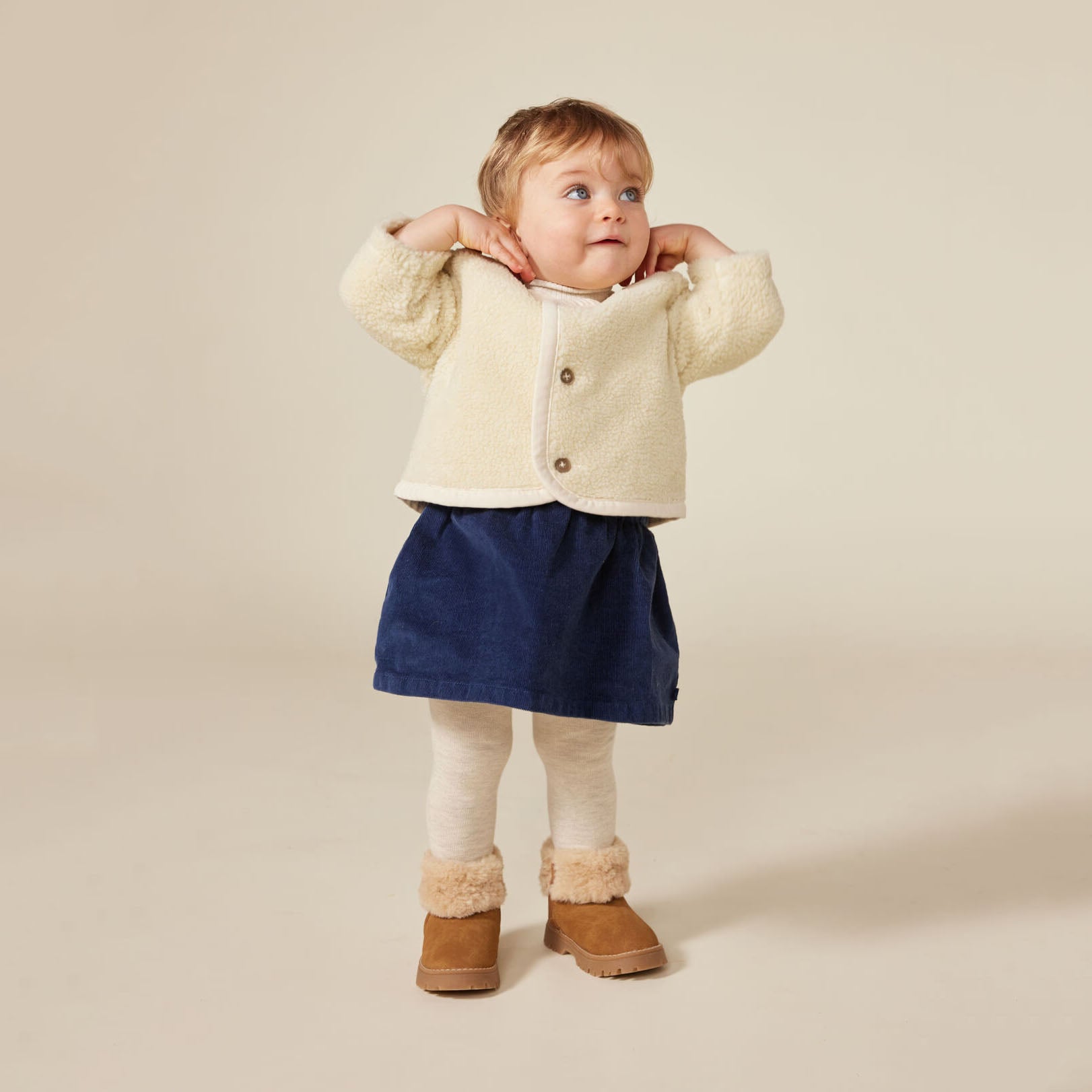 Baby Boys & Girls White Sherpa Jacket