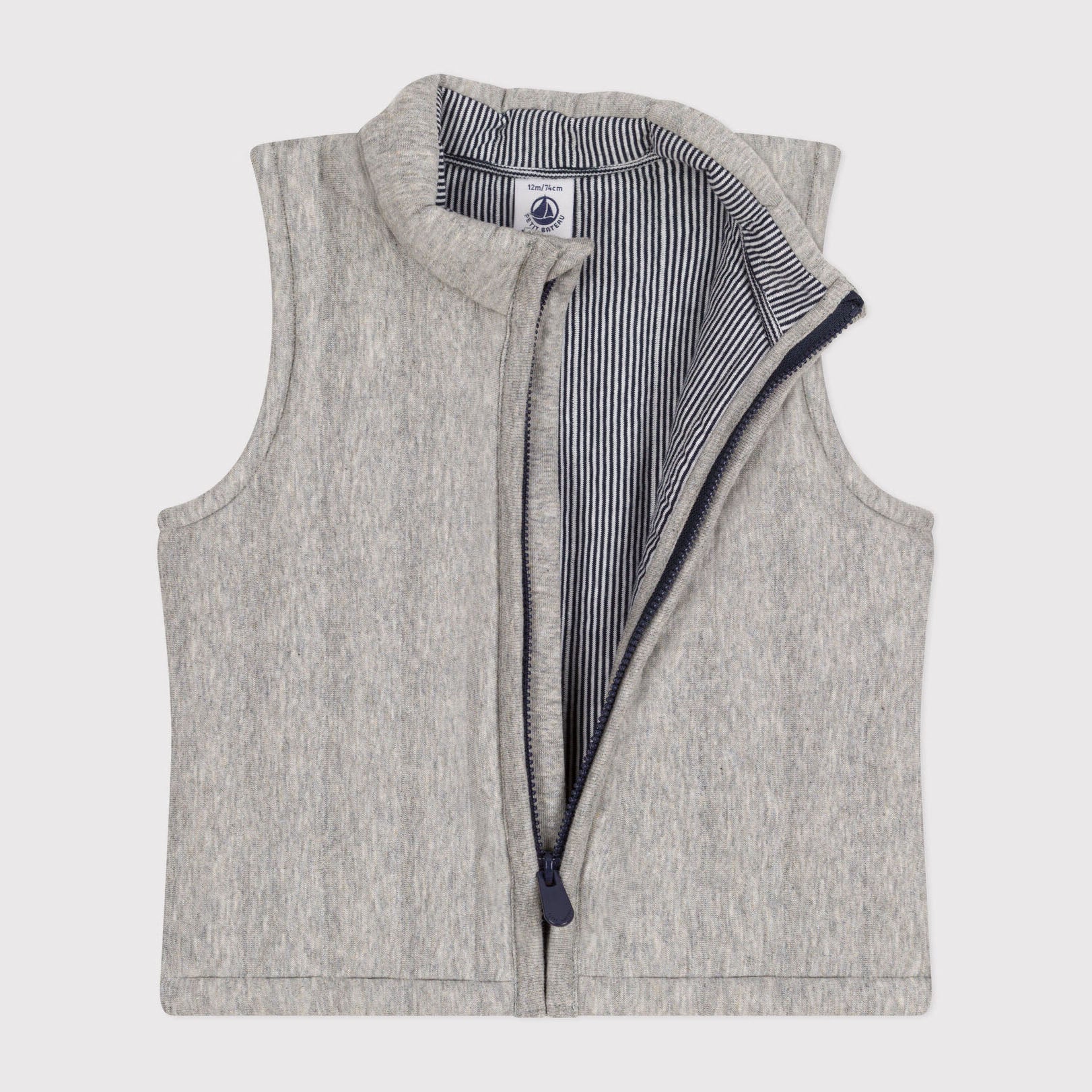 Baby Boys Grey Cotton Gilet