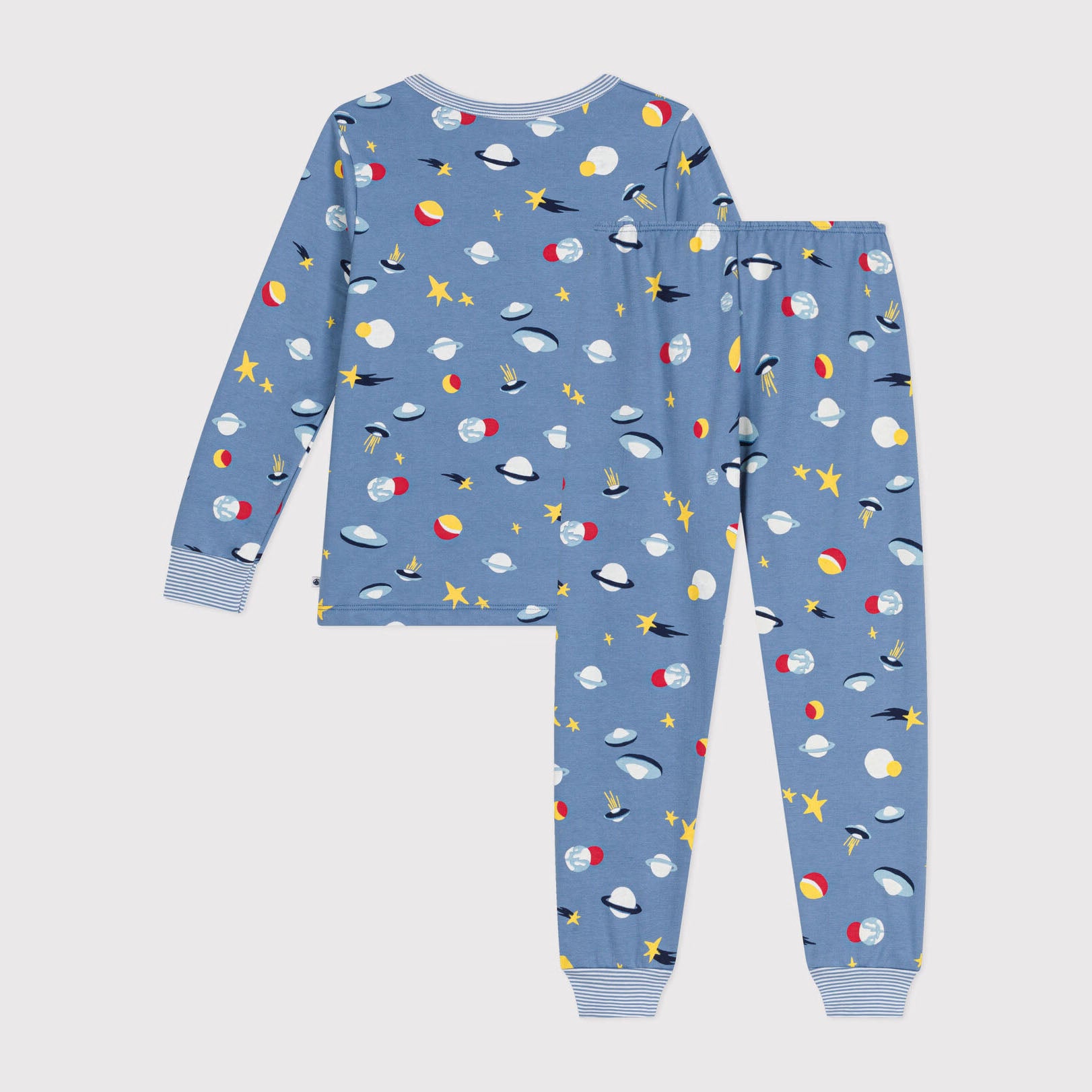 Boys Blue Printed Cotton Nightwear Set