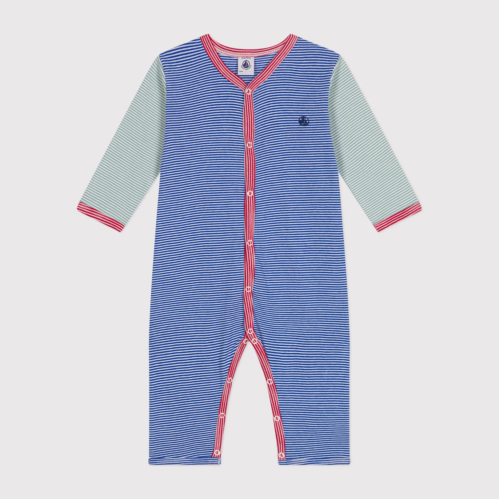 Baby Boys & Girls Blue Stripes Cotton Babysuit