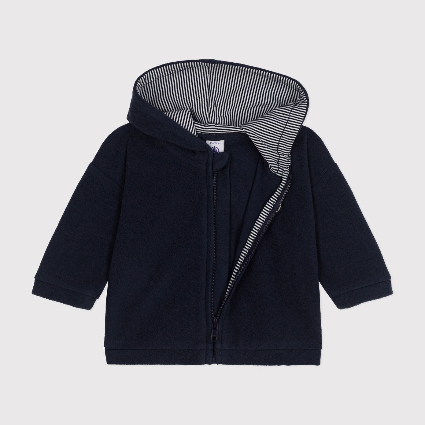 Baby Boys Navy Cotton Zip-Up Top