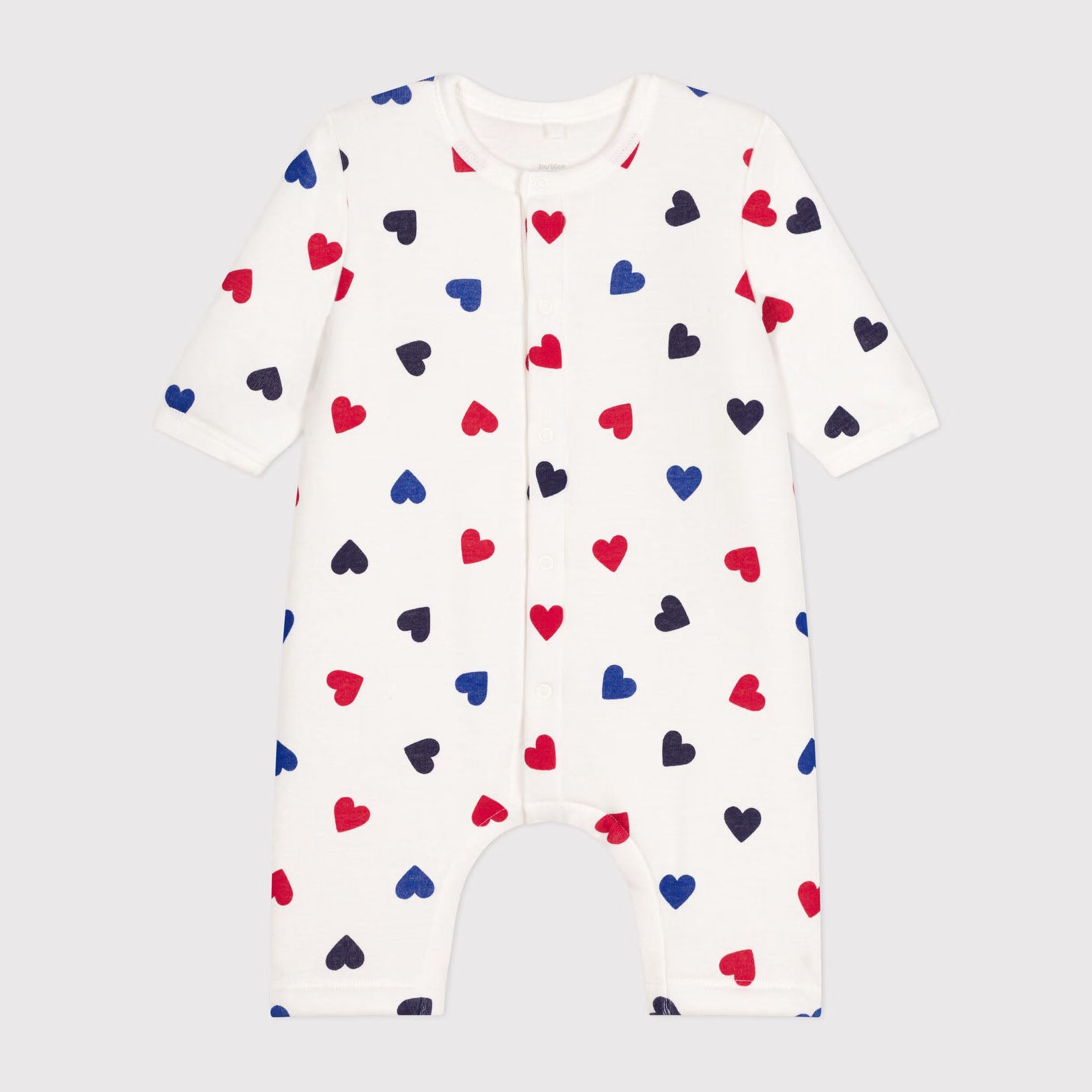 Baby Boys & Girls White Heart Cotton Babysuit