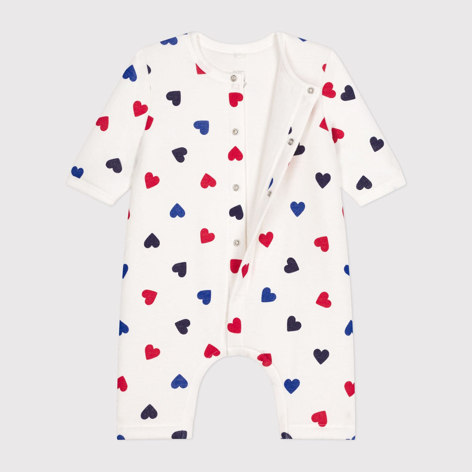 Baby Boys & Girls White Heart Cotton Babysuit