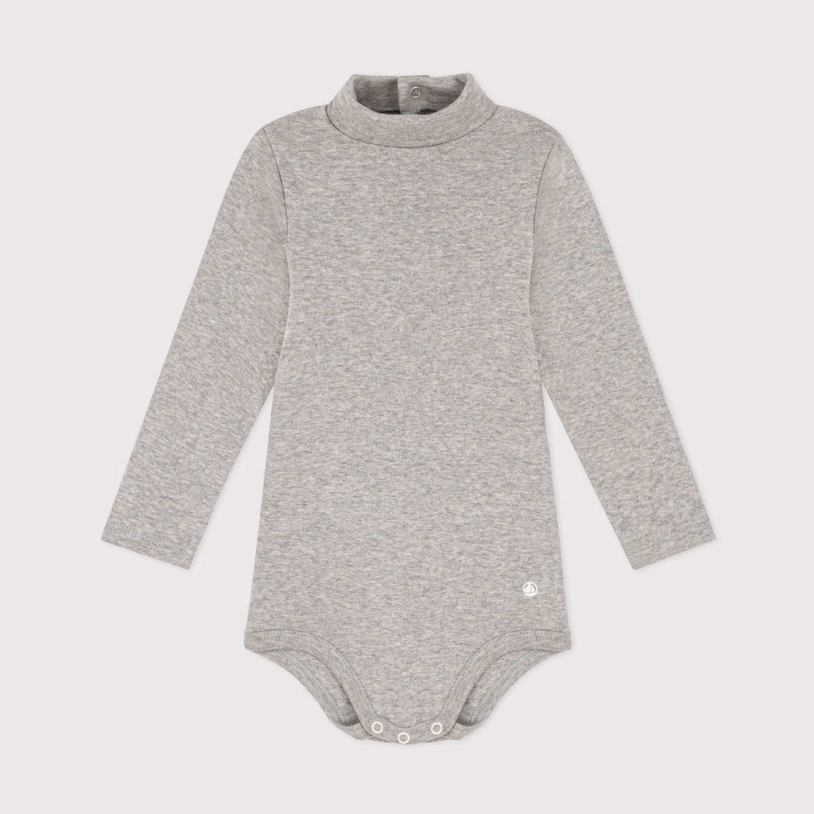 Baby Boys Grey Cotton Babysuit