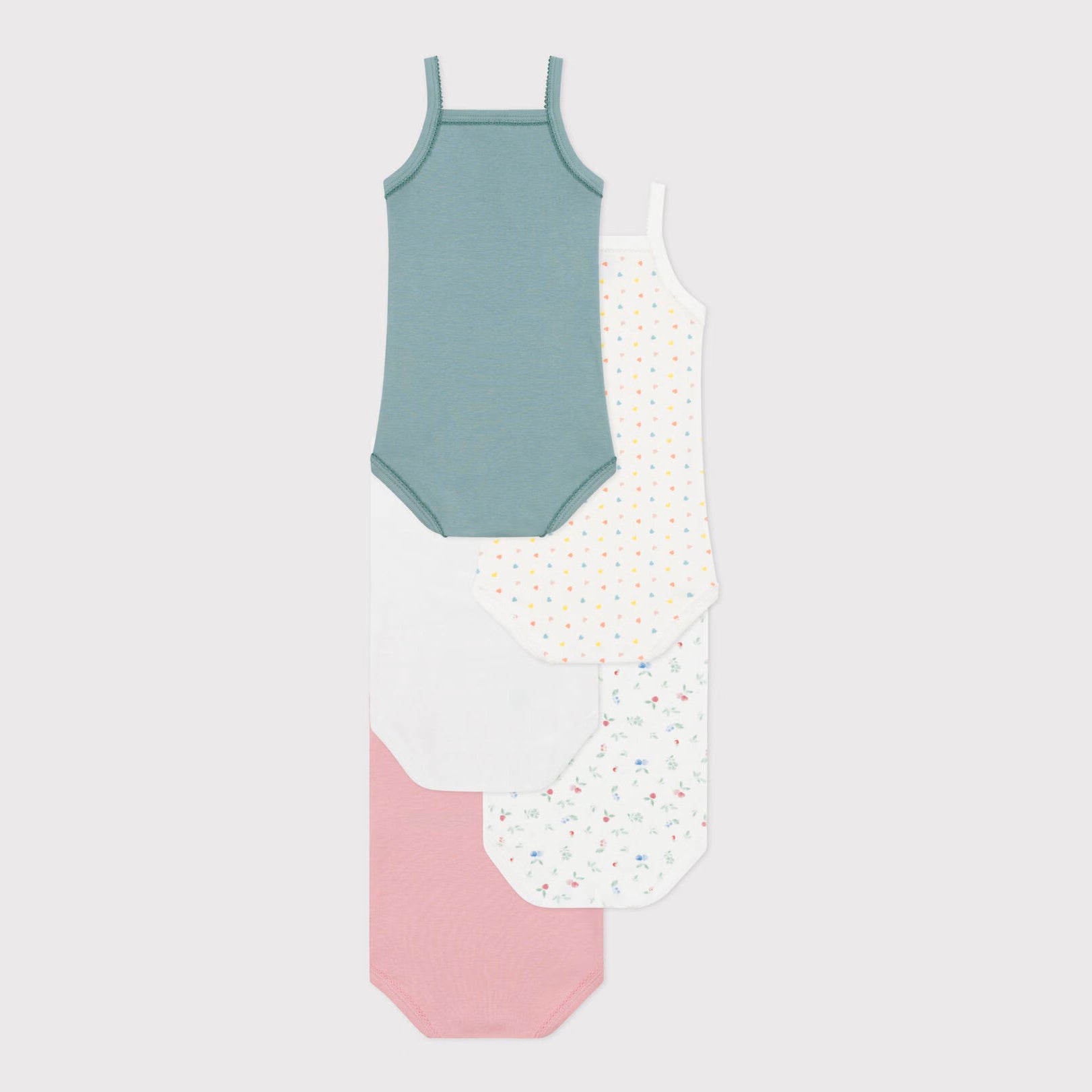 Baby Girls Multicolor Cotton Babysuit Set(5 Pack)