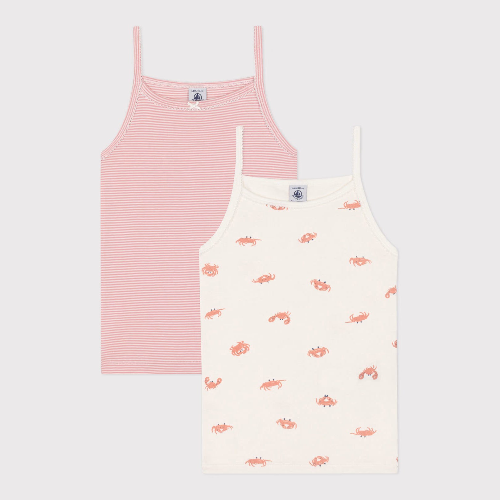 Girls Pink Cotton Vest Set(2 Pack)