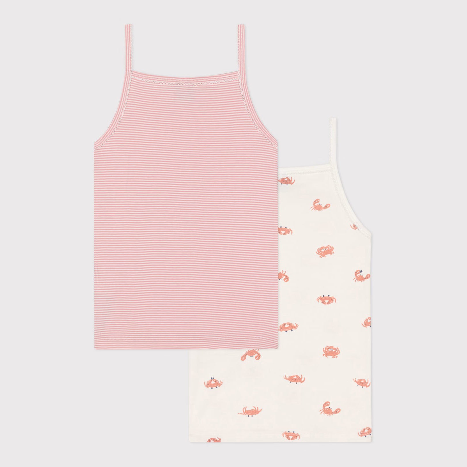 Girls Pink Cotton Vest Set(2 Pack)