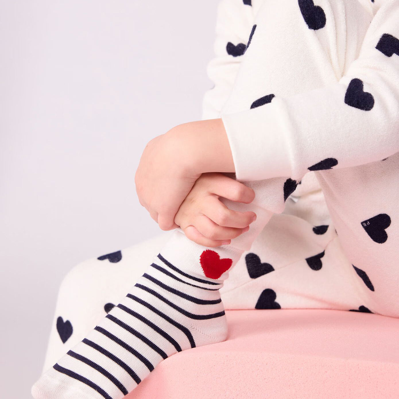 Girls Tricolor Stripes Cotton Socks Set(3 Pack)