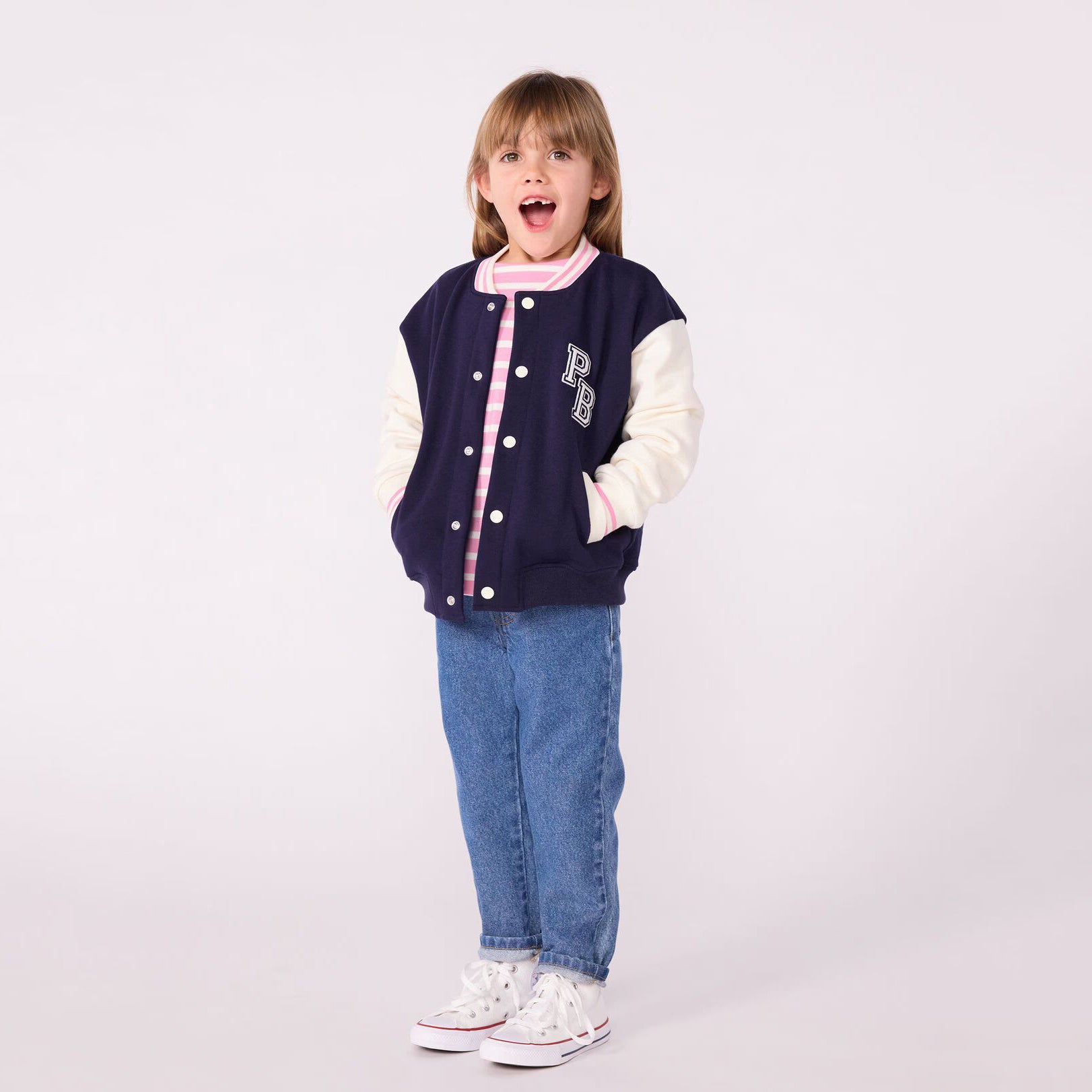 Girls Navy Cotton Jacket