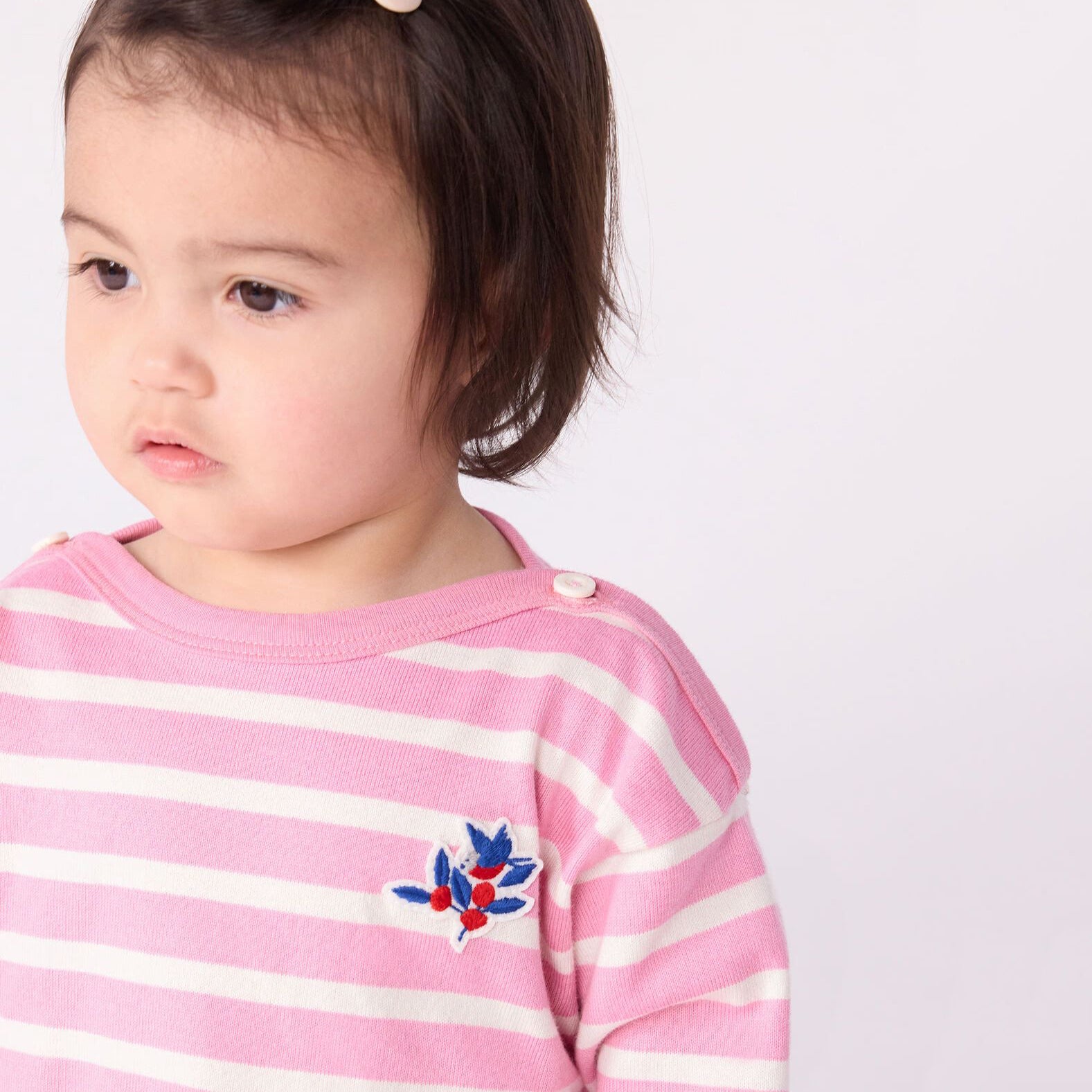 Baby Girls Pink Stripes Cotton T-Shirt