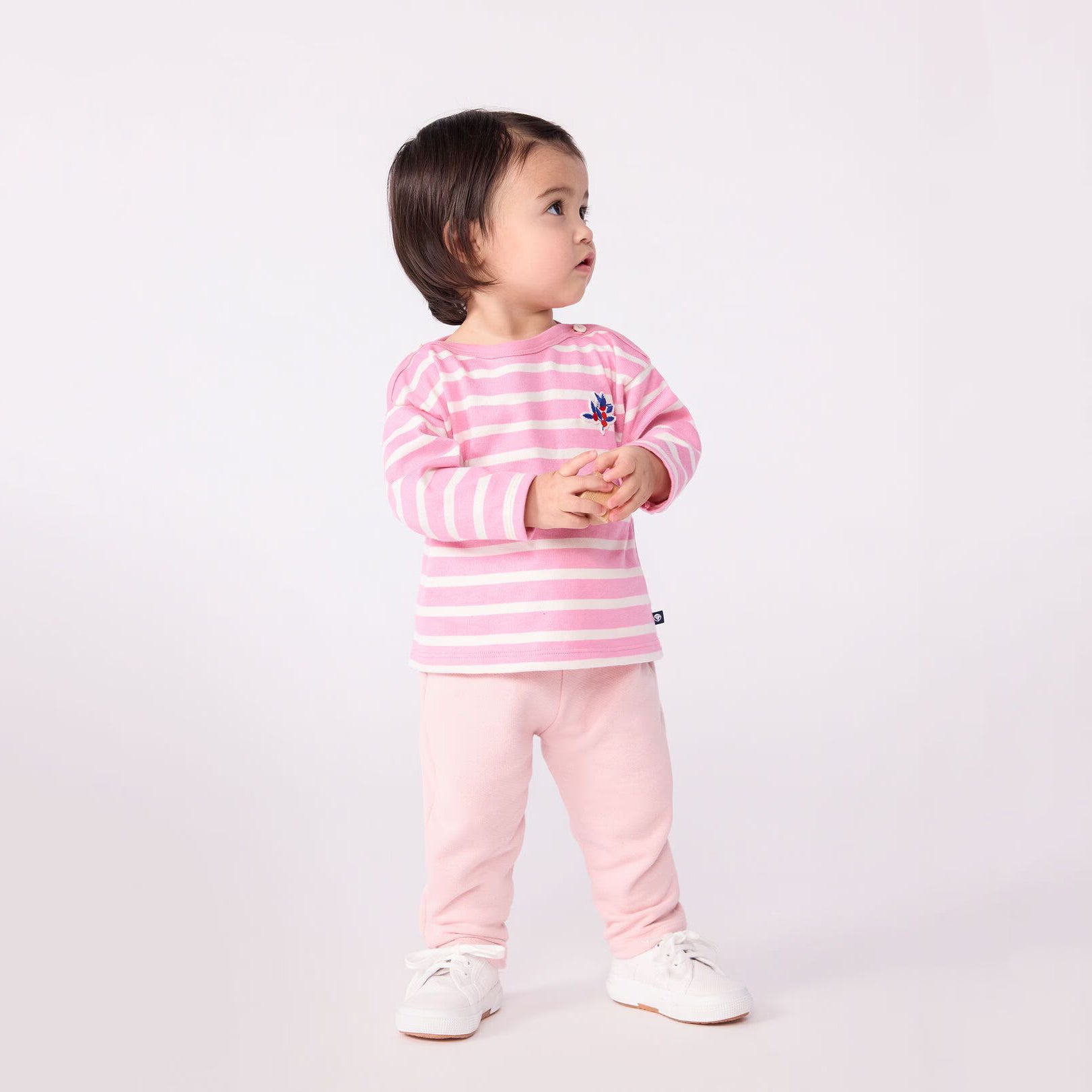 Baby Girls Pink Stripes Cotton T-Shirt