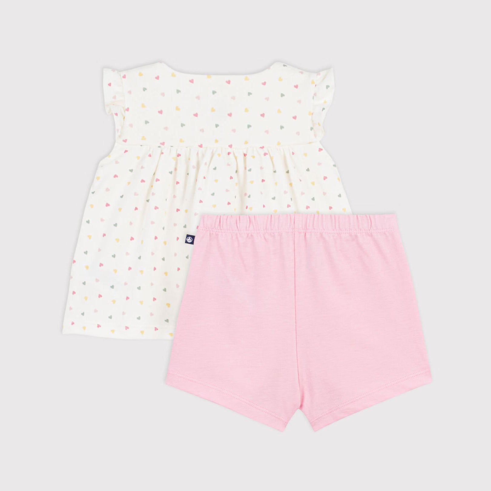 Baby Girls White & Pink Cotton Set