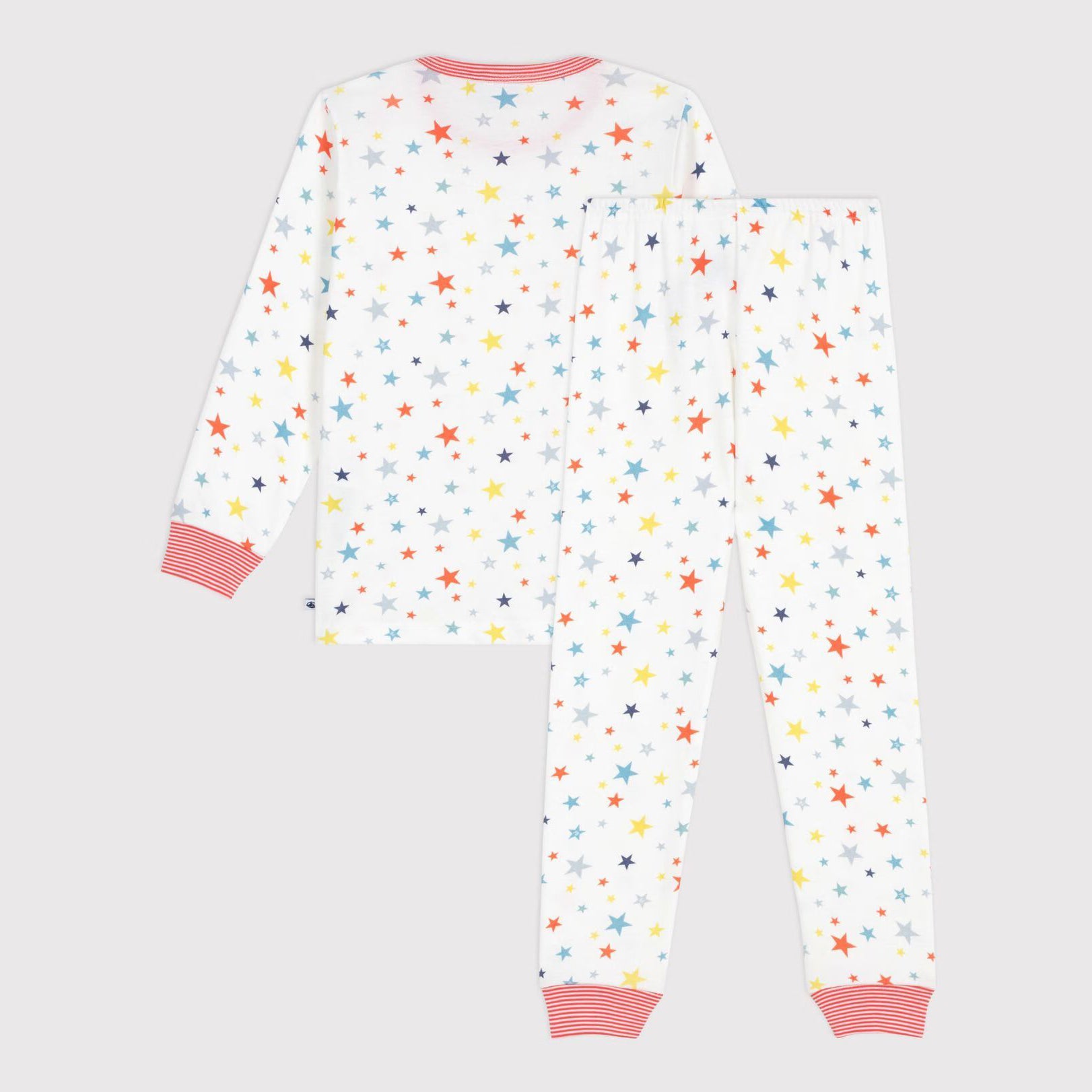Girls White Star Printed Cotton Nightwear Set