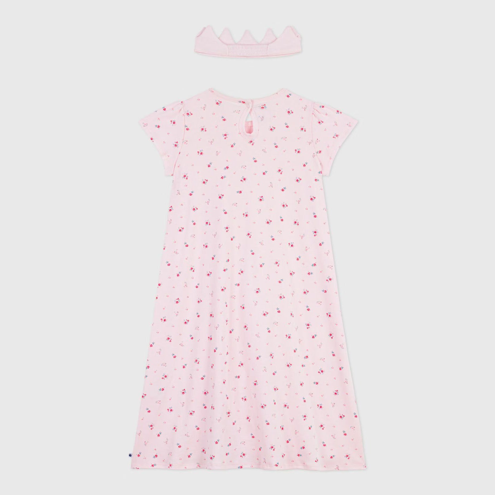 Girls Pink Floral Cotton Nightwear Dress