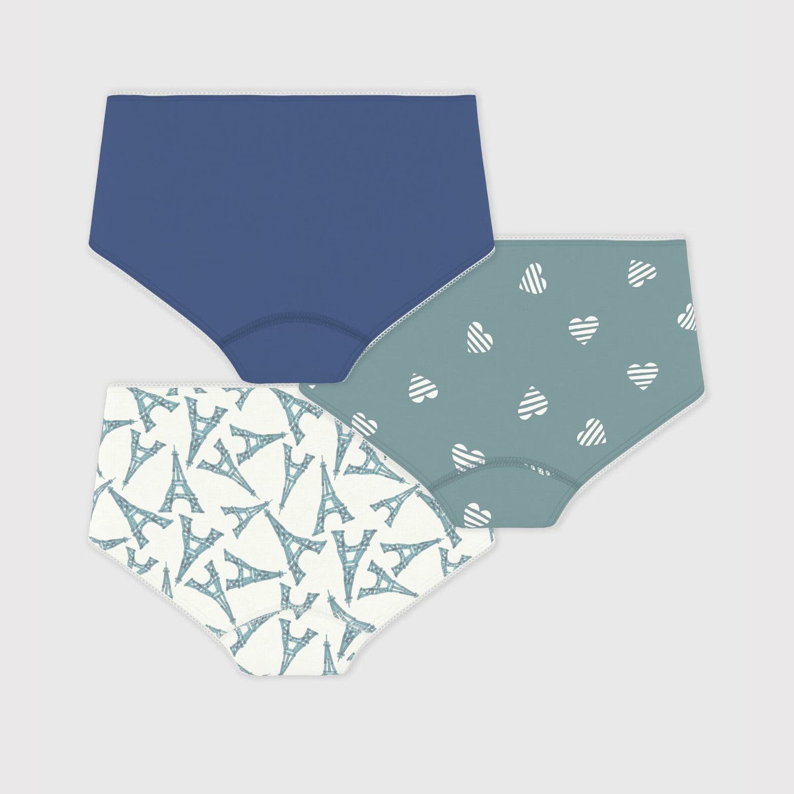 Girls Tricolor Cotton Underwear Set(3 Pack)