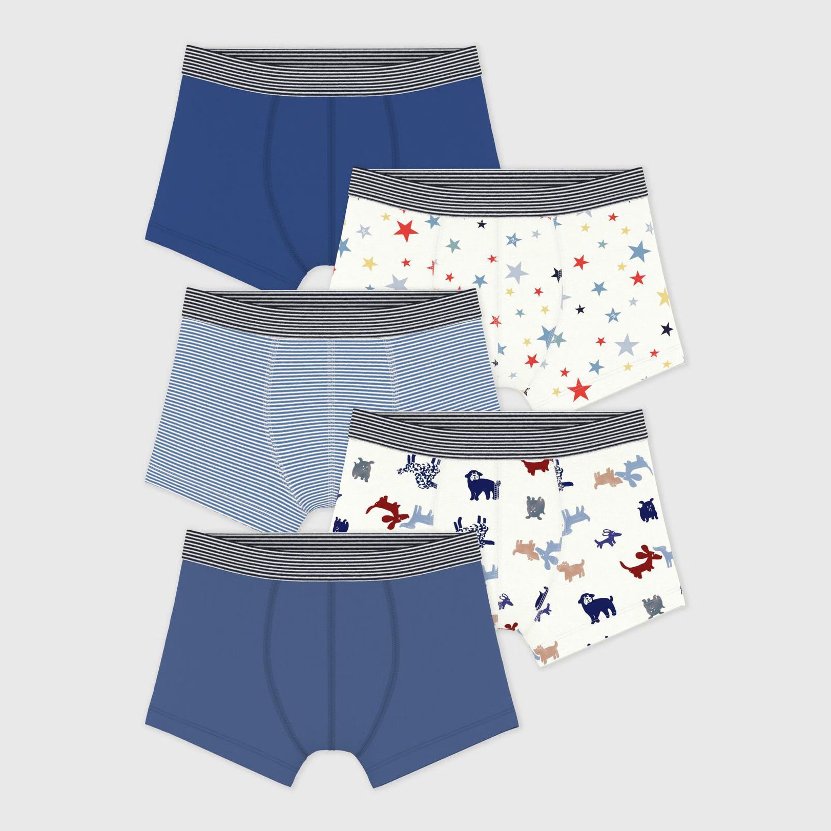 Boys Multicolor Cotton Underwear Set(5 Pack)