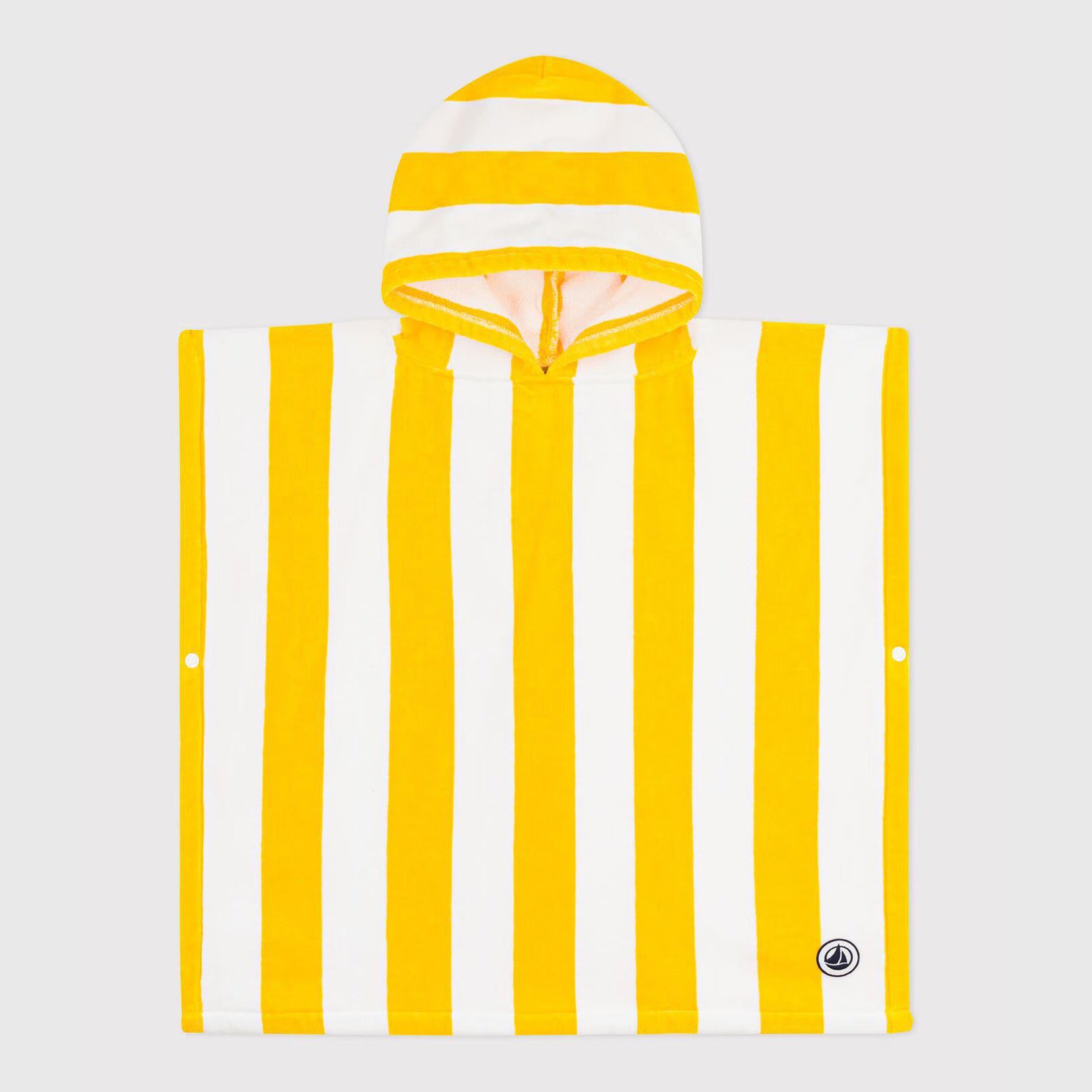 Boys & Girls Yellow Stripes Cotton Terry Bath Poncho